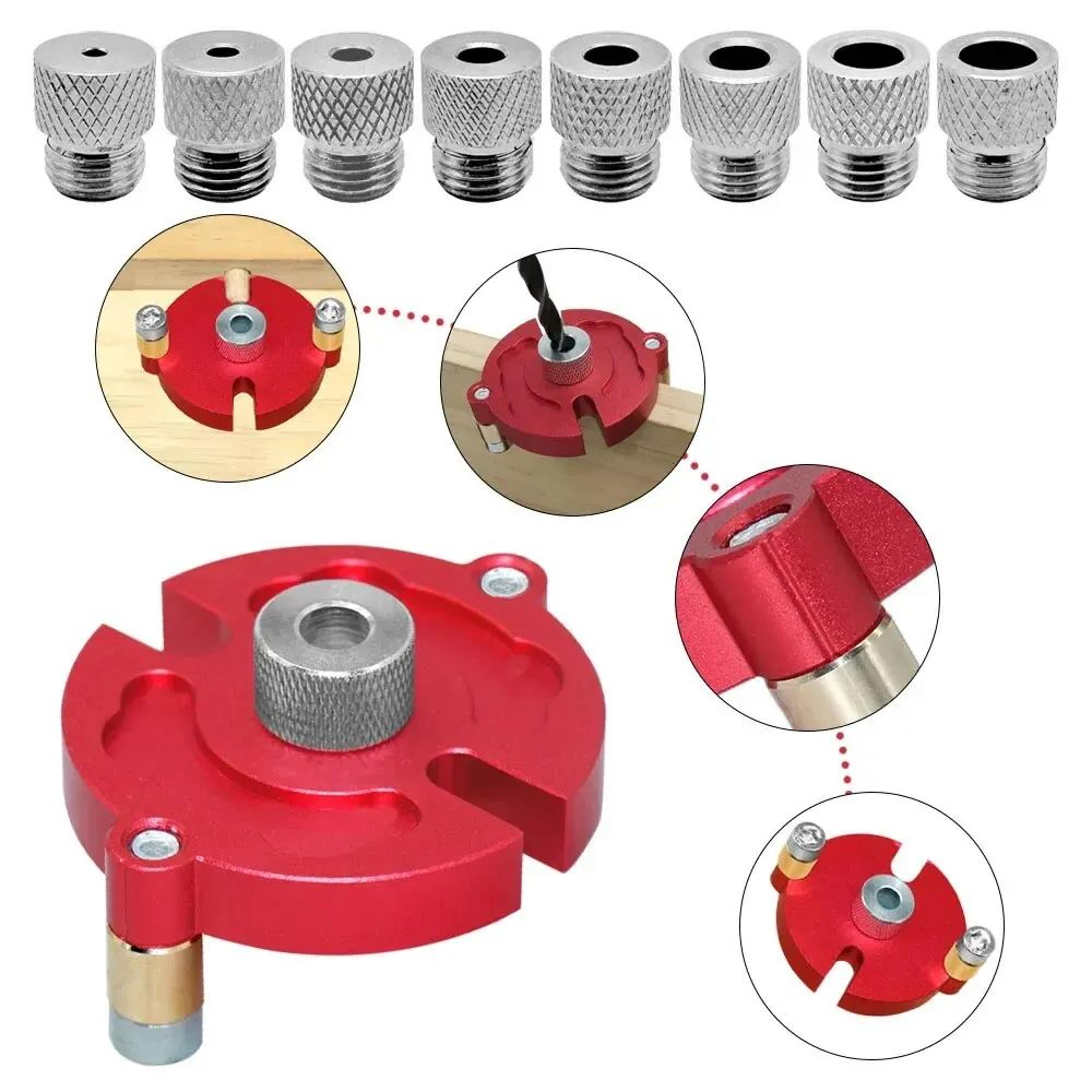 SelfCentering Dowel Jig Kit 1239 In  Aluminum Drill Guide With Metal Bushings For Accurate Woodwork 2