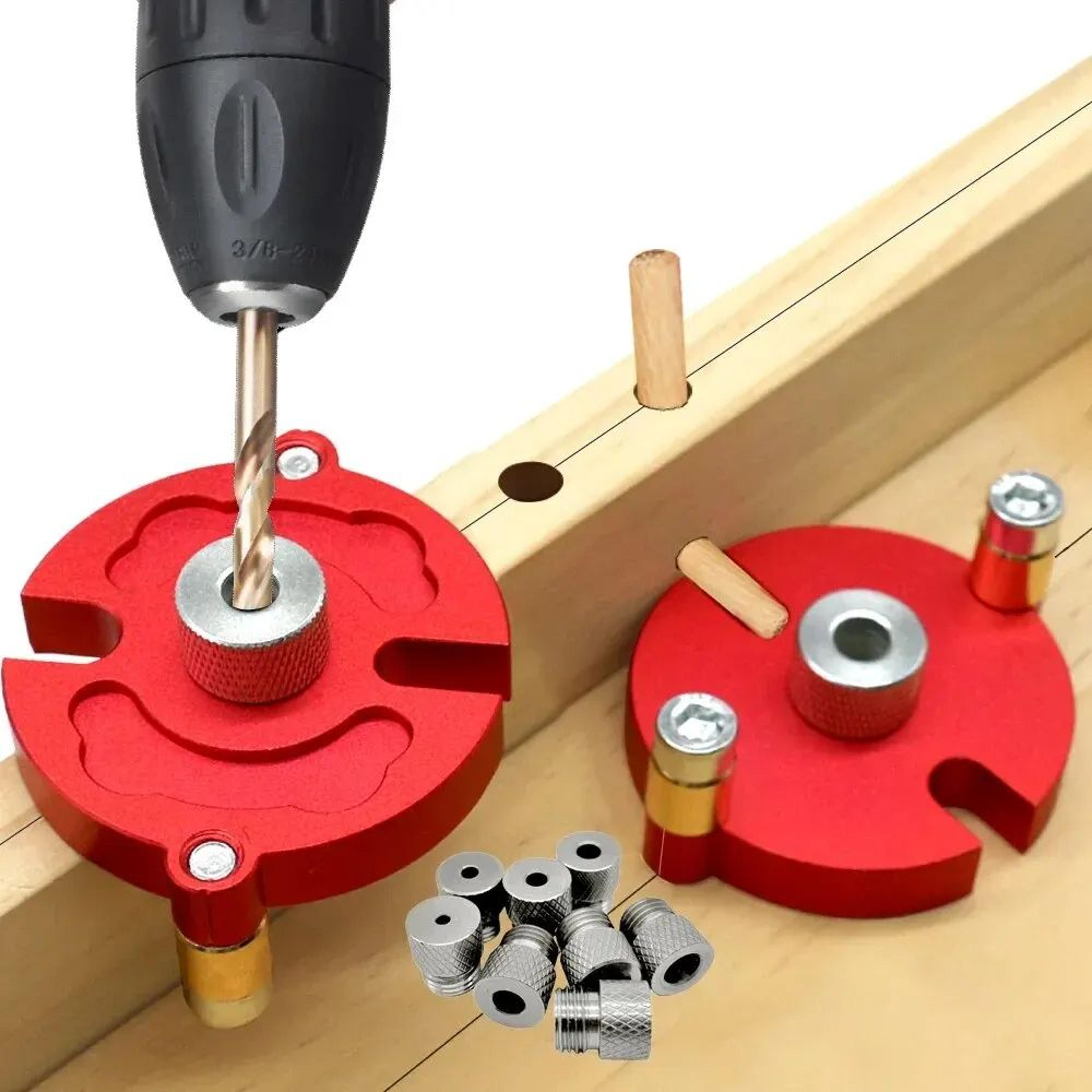 SelfCentering Dowel Jig Kit 1239 In  Aluminum Drill Guide With Metal Bushings For Accurate Woodwork 4