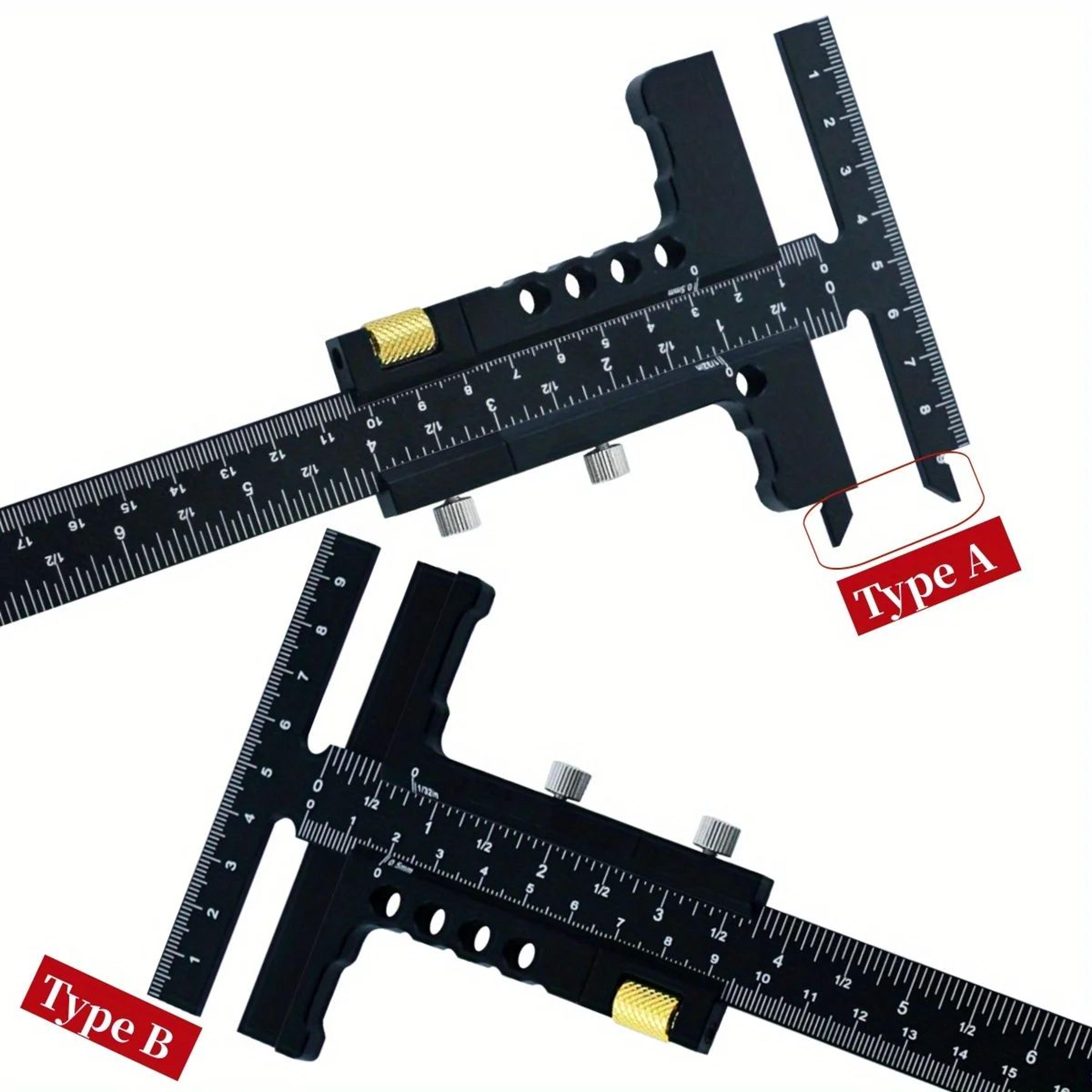 Woodworking Scriber Gauge TSquare Marking Tool  Aluminum Alloy Sliding Measuring Ruler For Framing  4