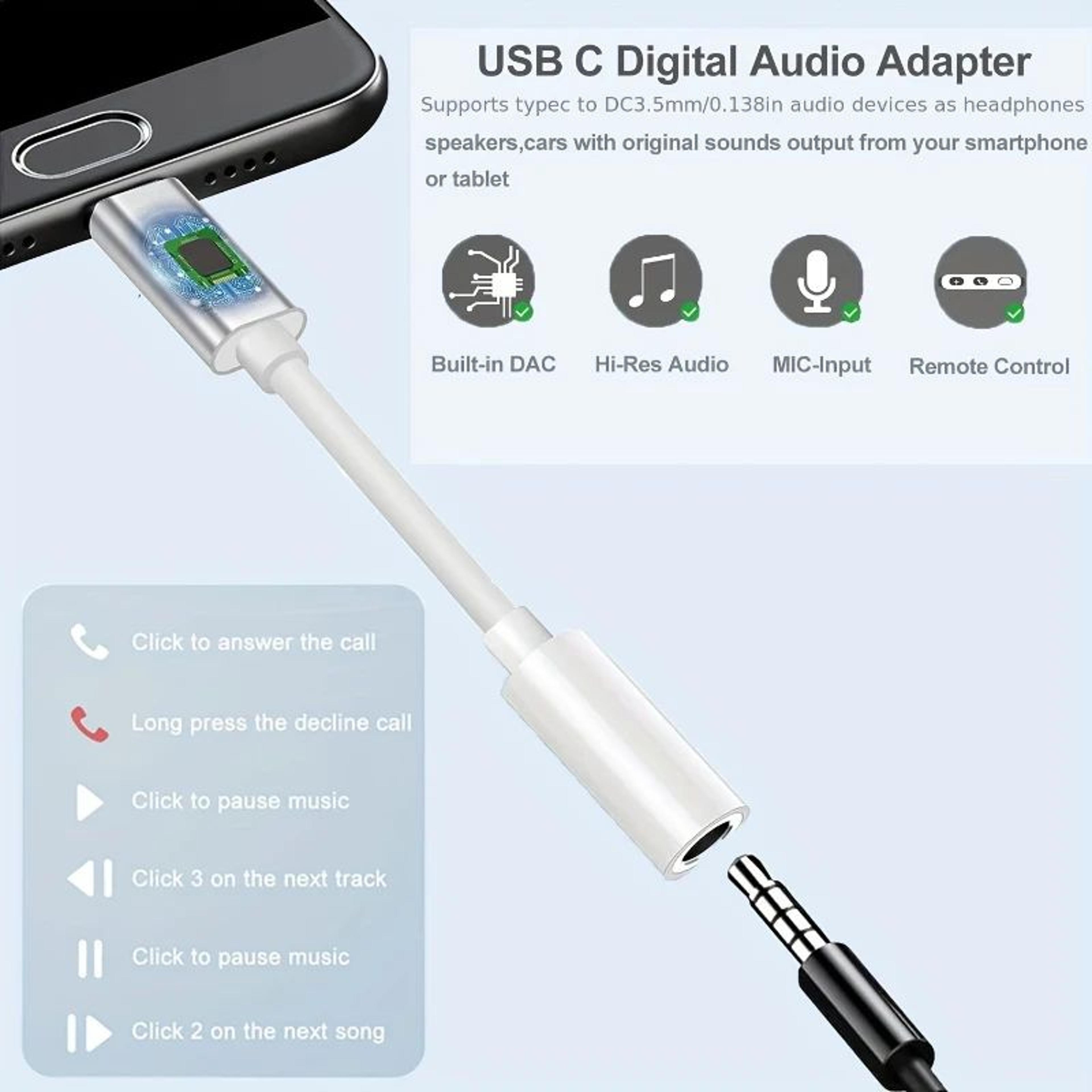 TypeC  Lightning To 35mm AUX Adapter Cable  Headphone Jack Audio Converter For IPhone Huawei Xiaomi 4