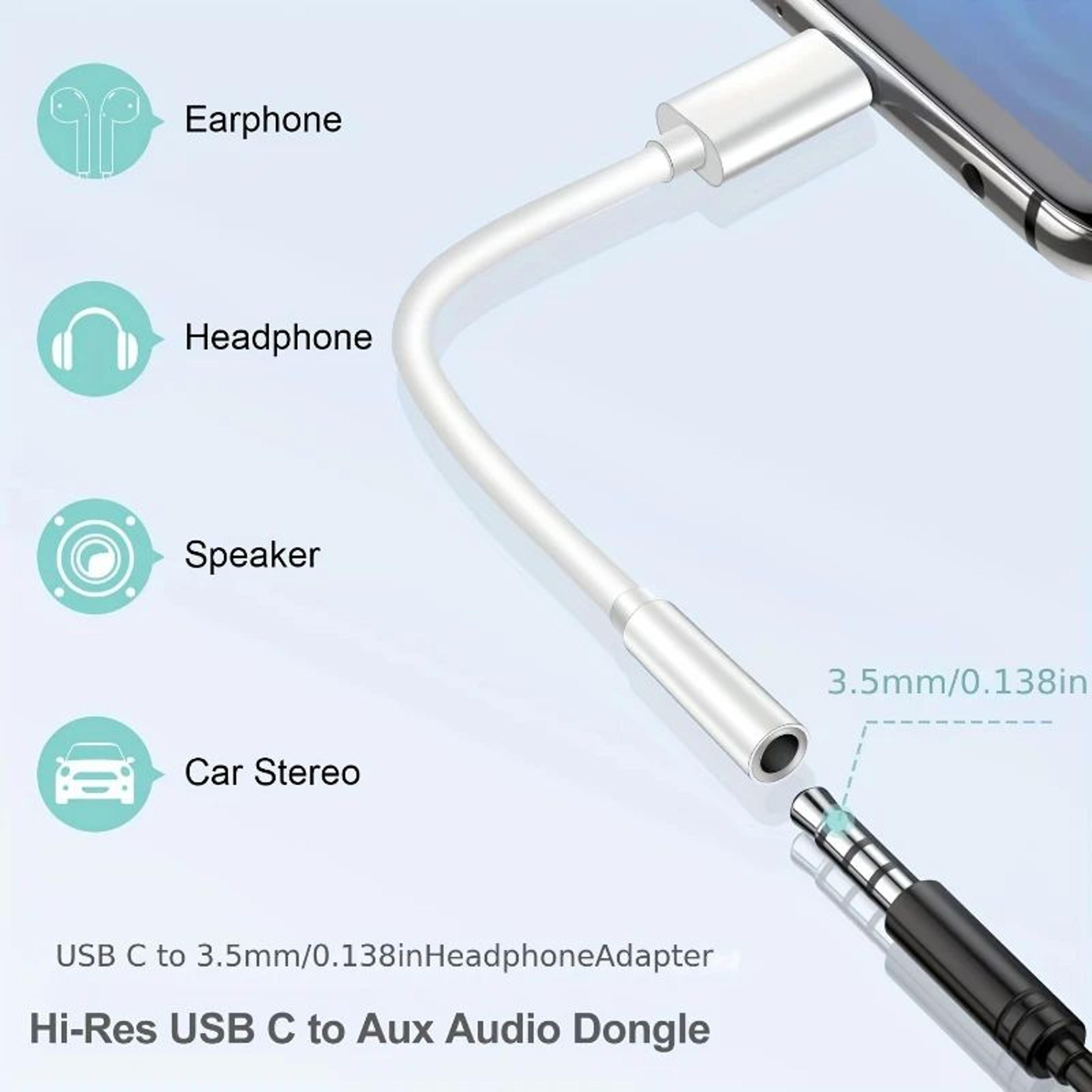 USBC To 35mm Audio Adapter  Type C AUX Dongle Cable With 35mm Female Headphone Jack For Wired Earph 4