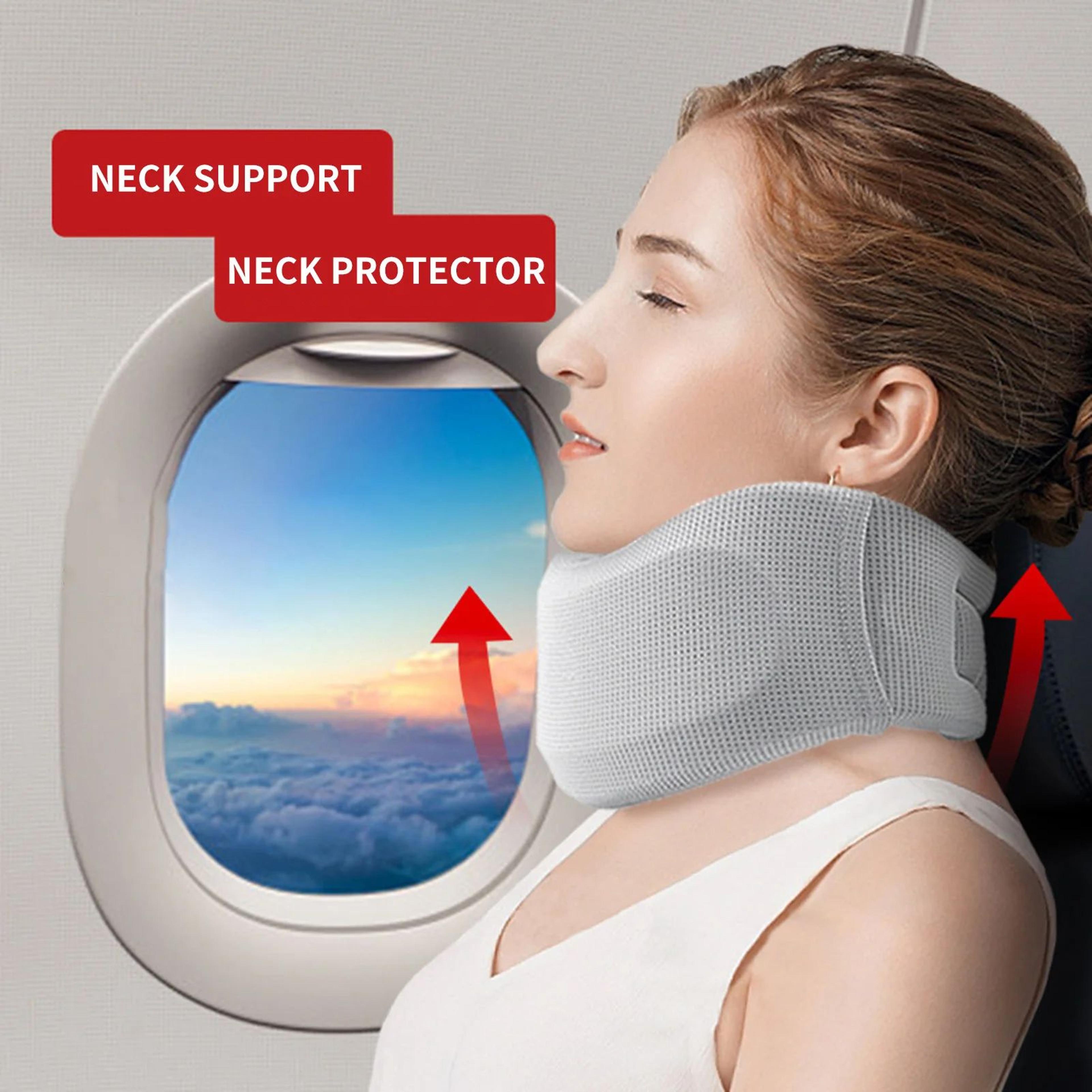 adjustable soft foam cervical neck collar | support brace with replacement cover for travel, office, sleeping & recovery