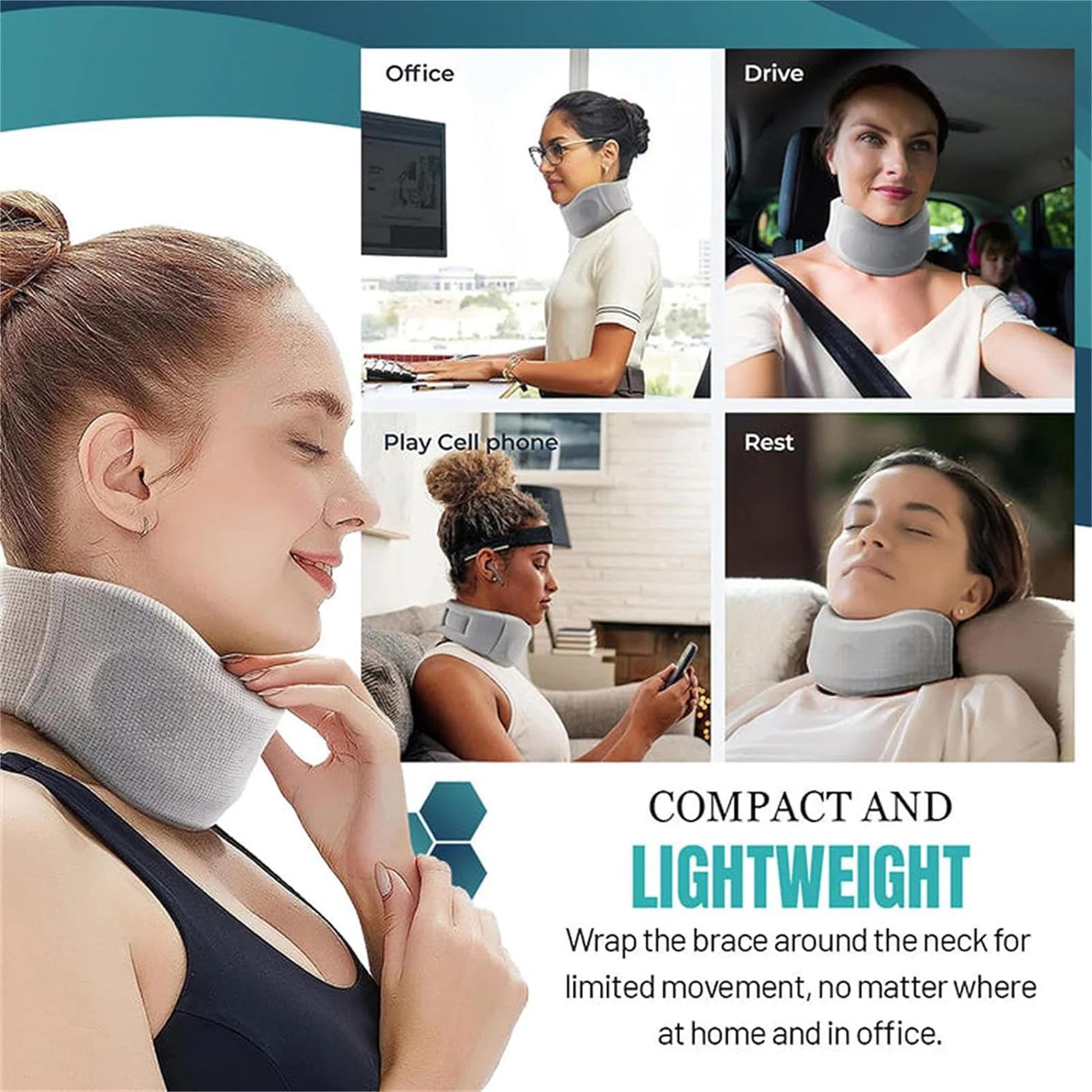 Adjustable Soft Foam Cervical Neck Collar  Support Brace With Replacement Cover For Travel Office S 4