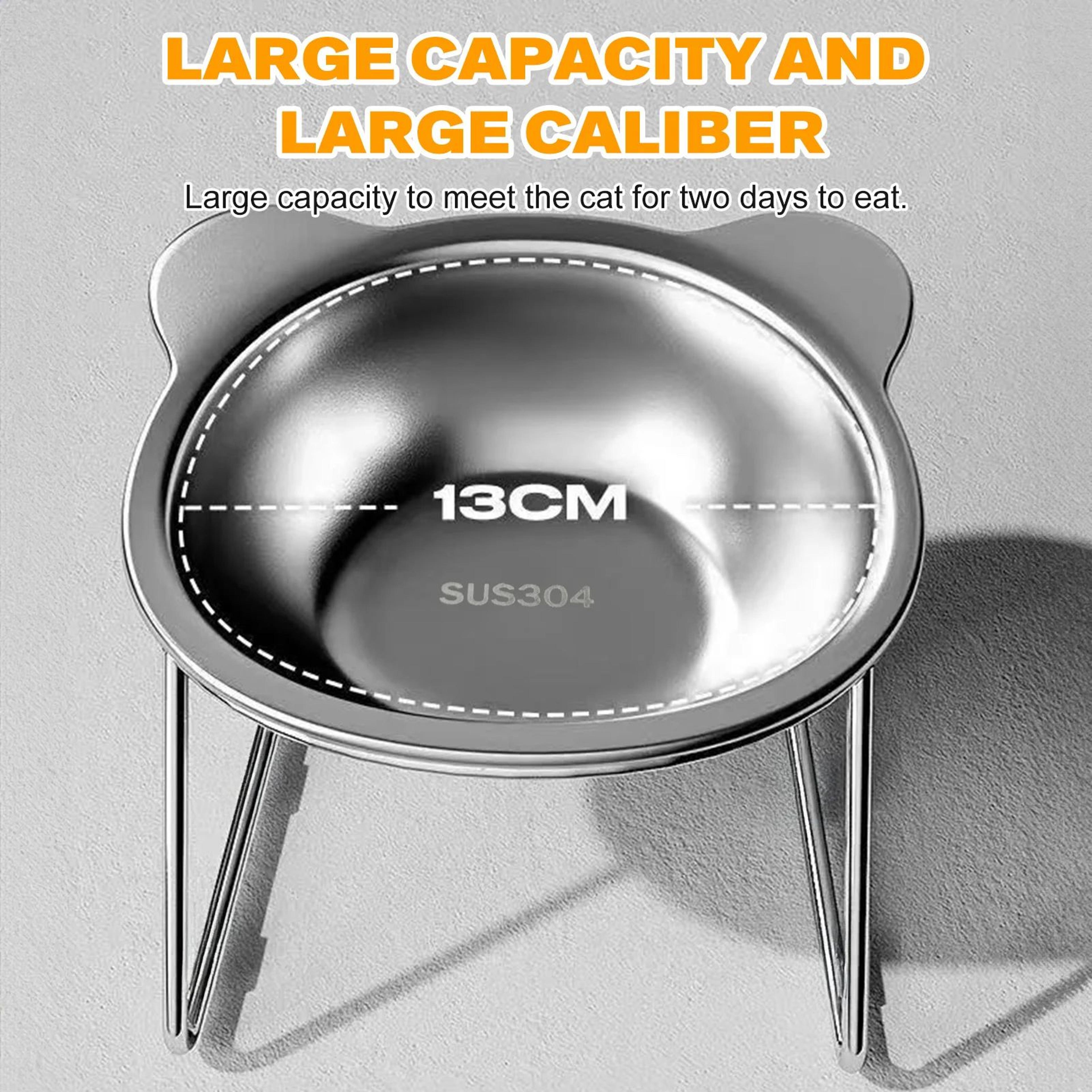 Raised Stainless Steel Cat Bowl With Stand  AntiSpill Food  Water Dish For Cats  Small Dogs NeckFri 3