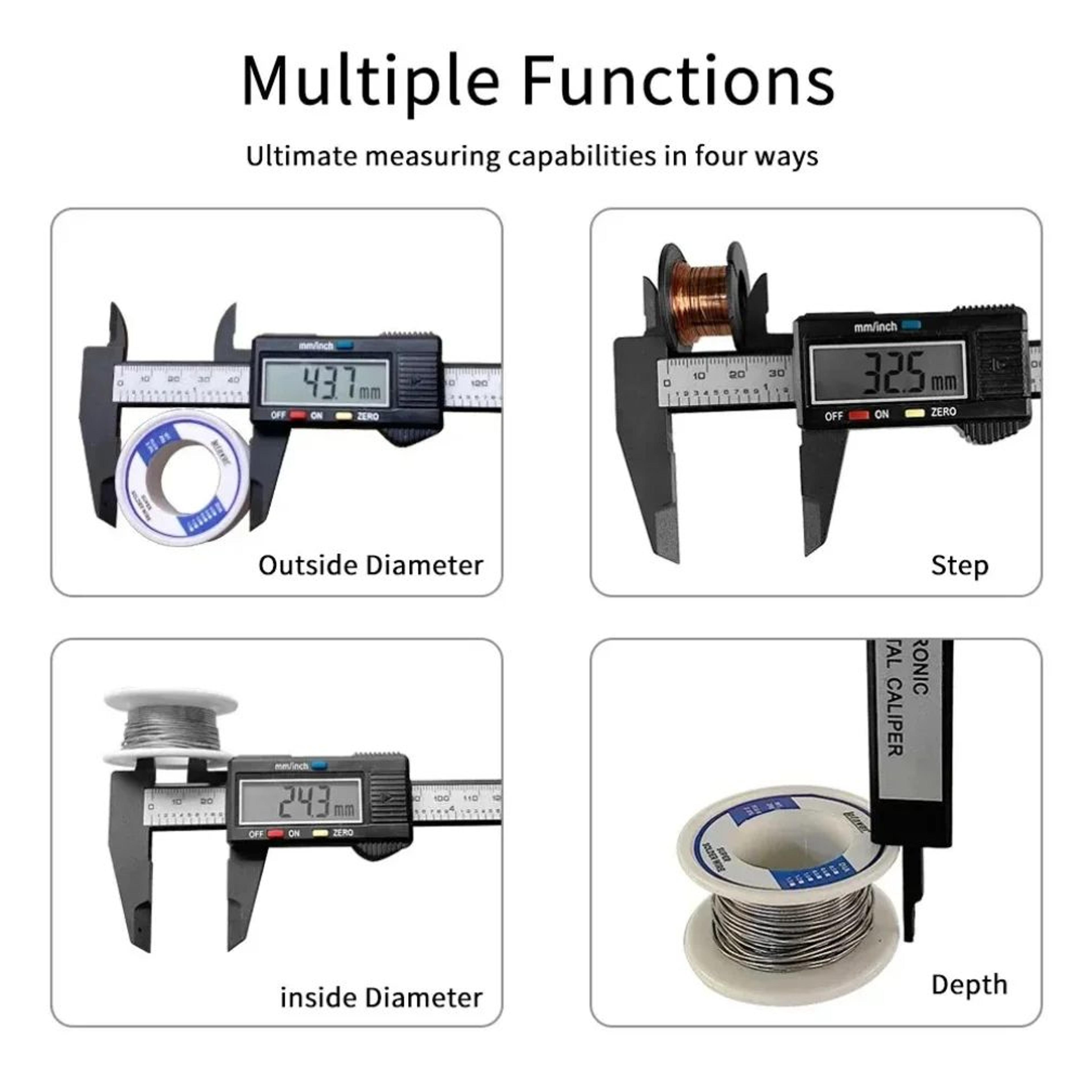 Carbon Fiber Digital Caliper 4in6in Electronic Vernier Gauge For Precise InsideOutsideDepth Measuri 1