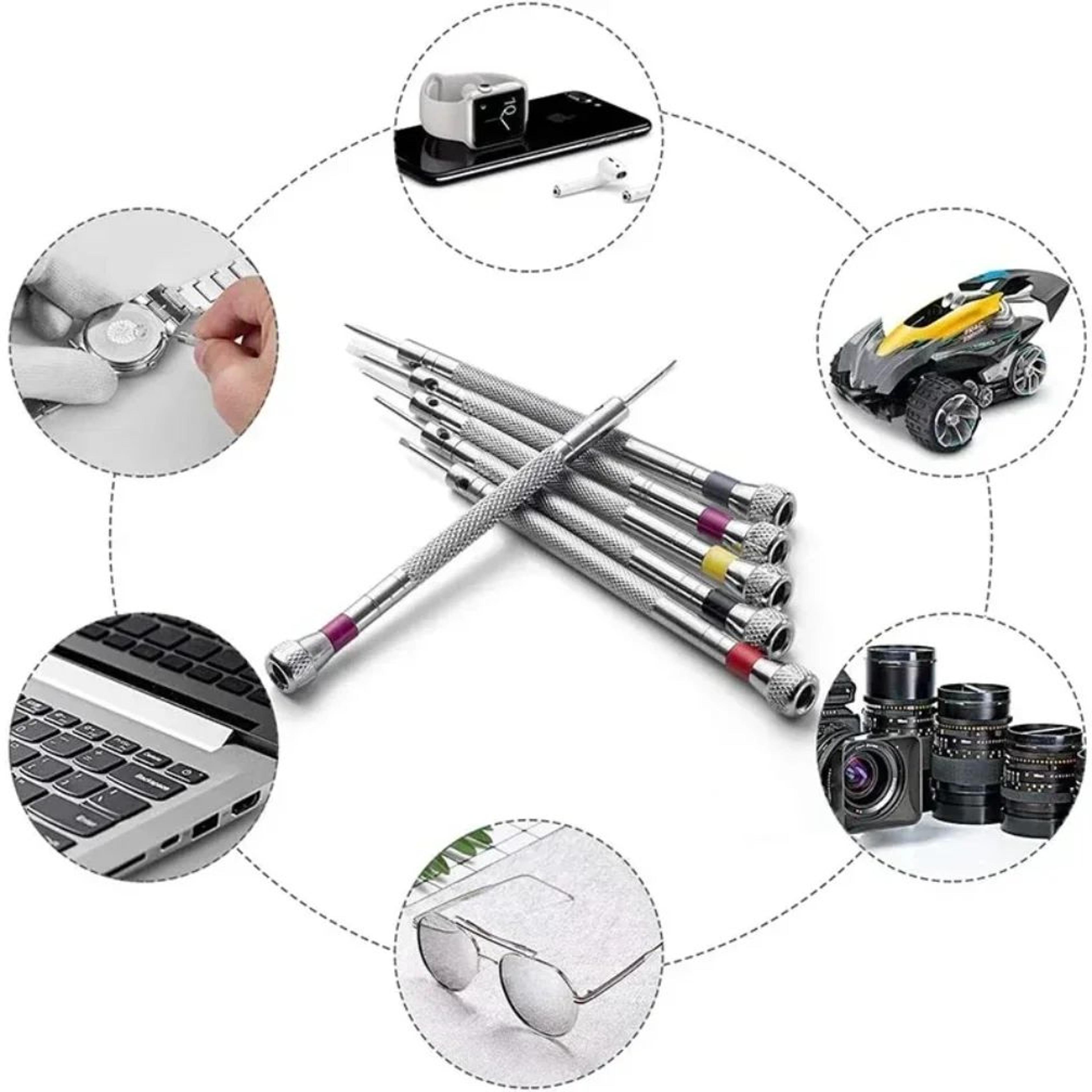 Watch Repair Screwdriver Set 132116 Inches Steel With Mini Link Pins For Band Removal Watchmaker To 5