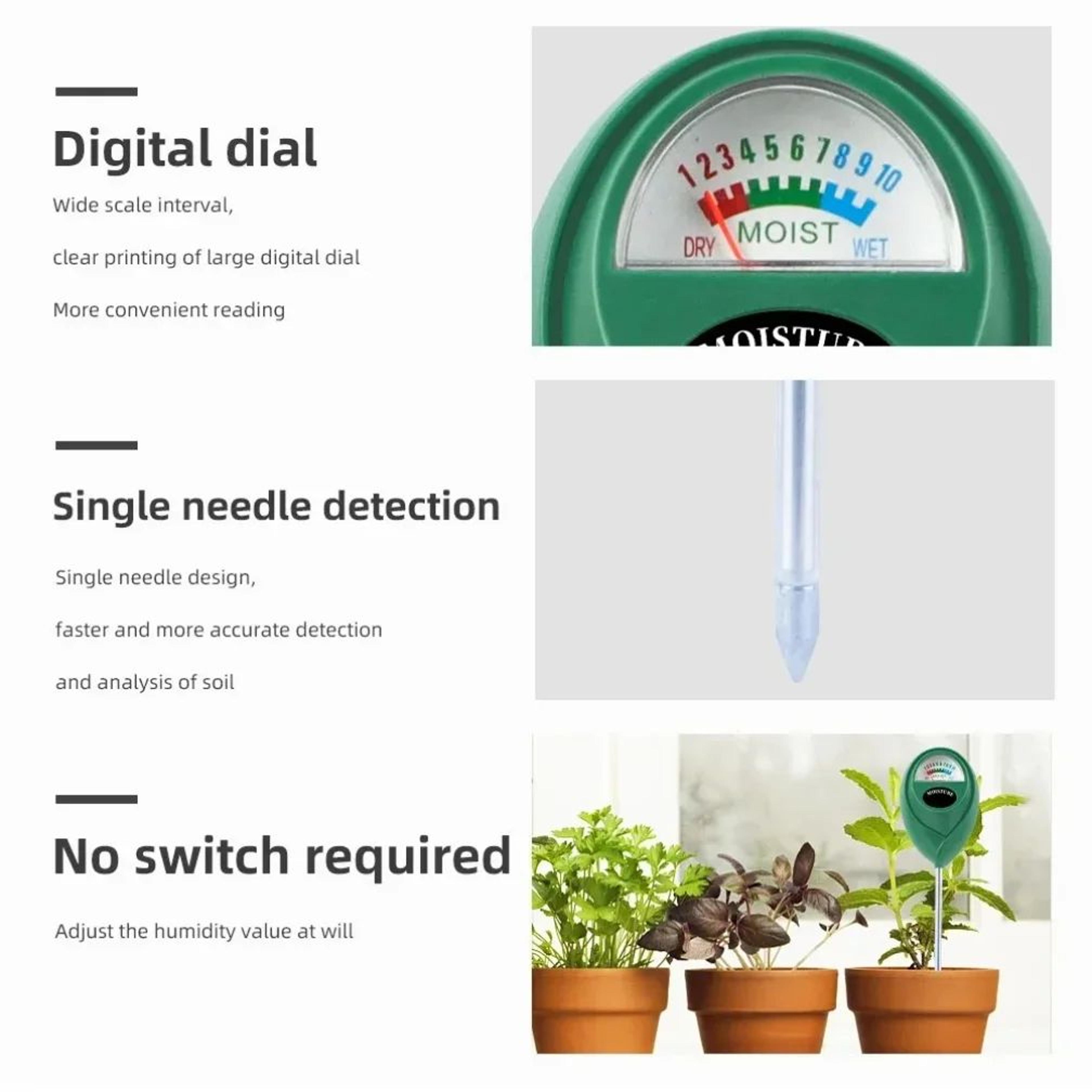 Soil Moisture Meter For Plants IndoorOutdoor Soil Humidity Monitor Hygrometer Watering Tester Tool  4