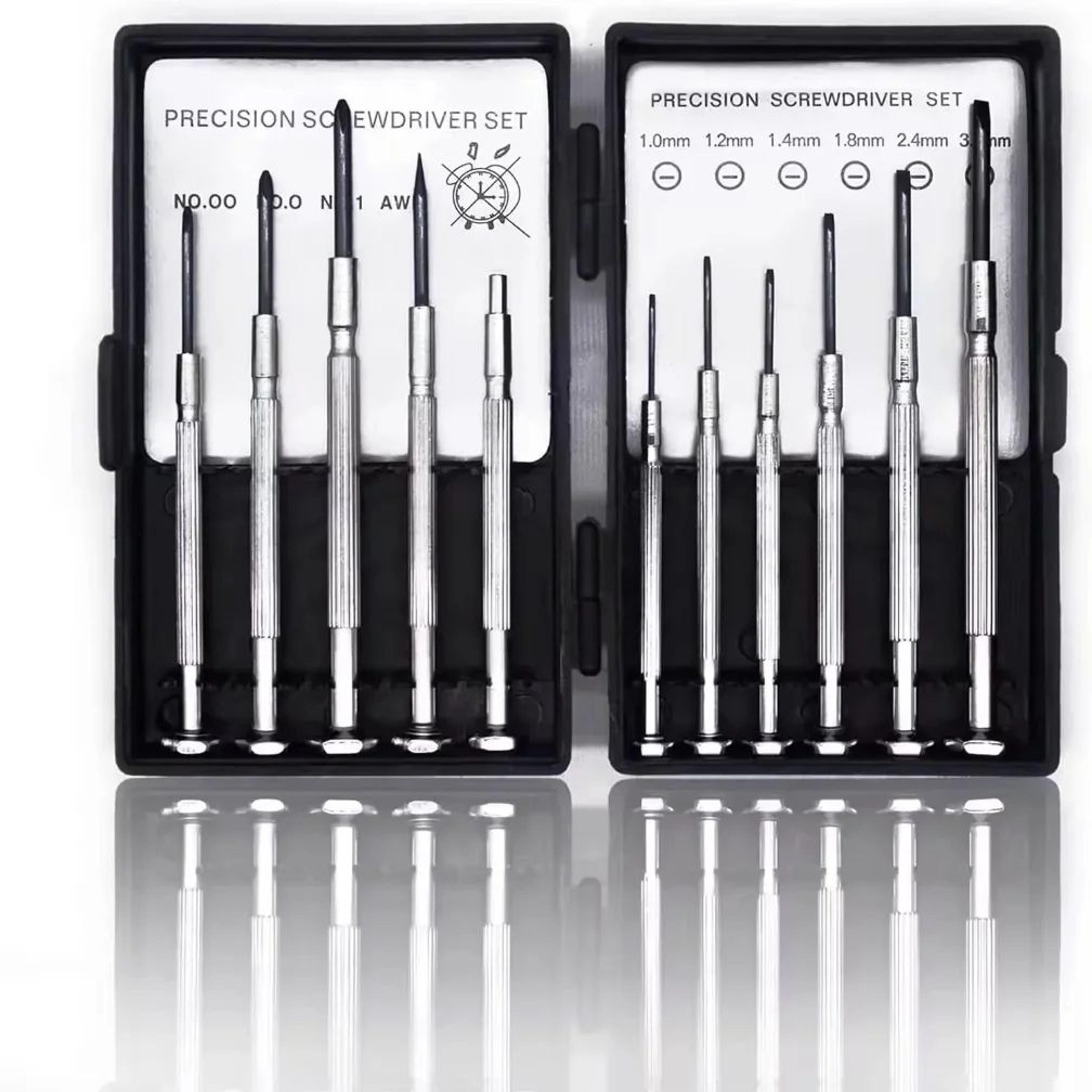 11 Pcs Mini Precision Screwdriver Set In Tough Red Case For Electronics Toys Laptop PC  Watch Repai 0