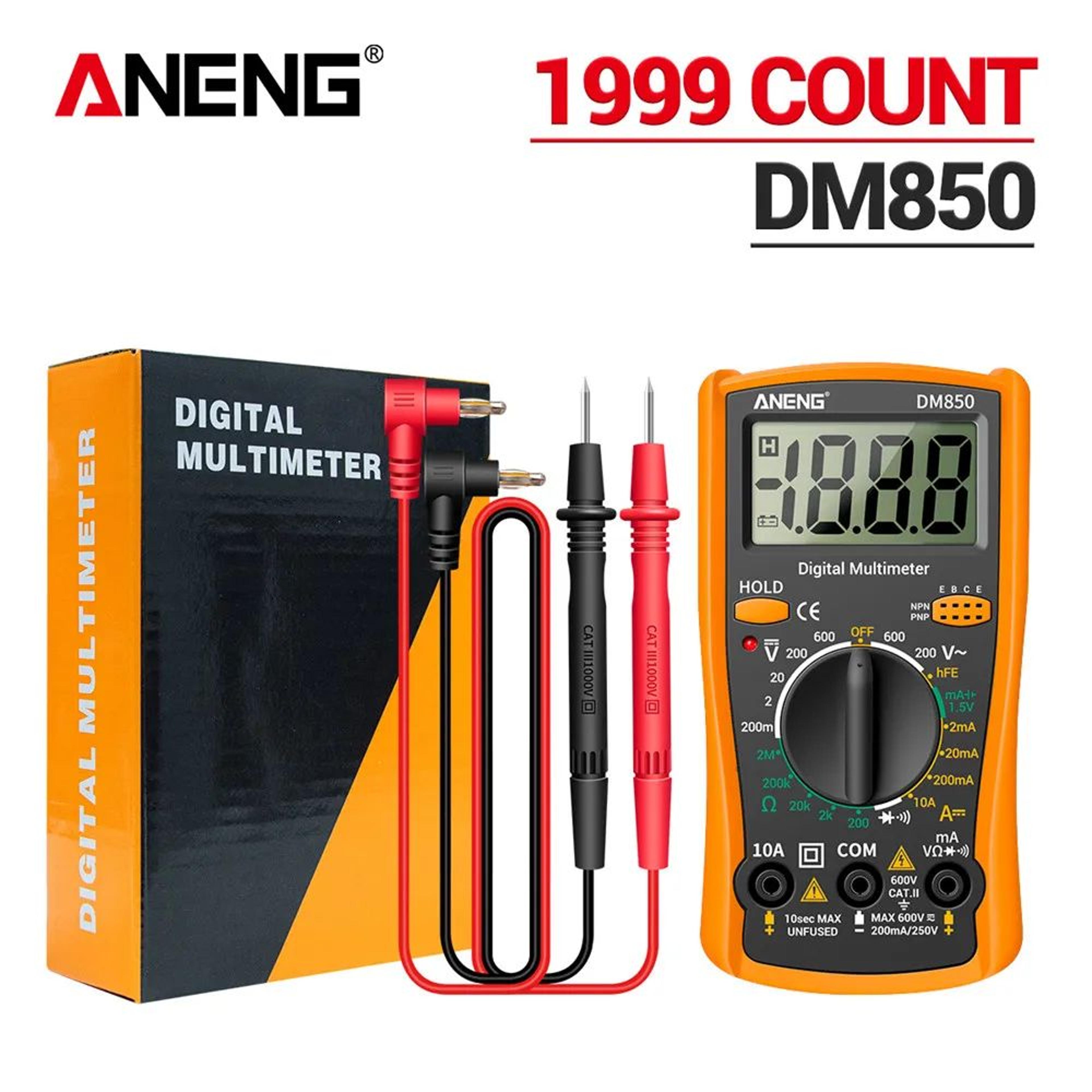 AutoRanging Digital Multimeter 1999 Count ACDC Voltage Tester Ohm Current Ammeter For Home Auto  El 8