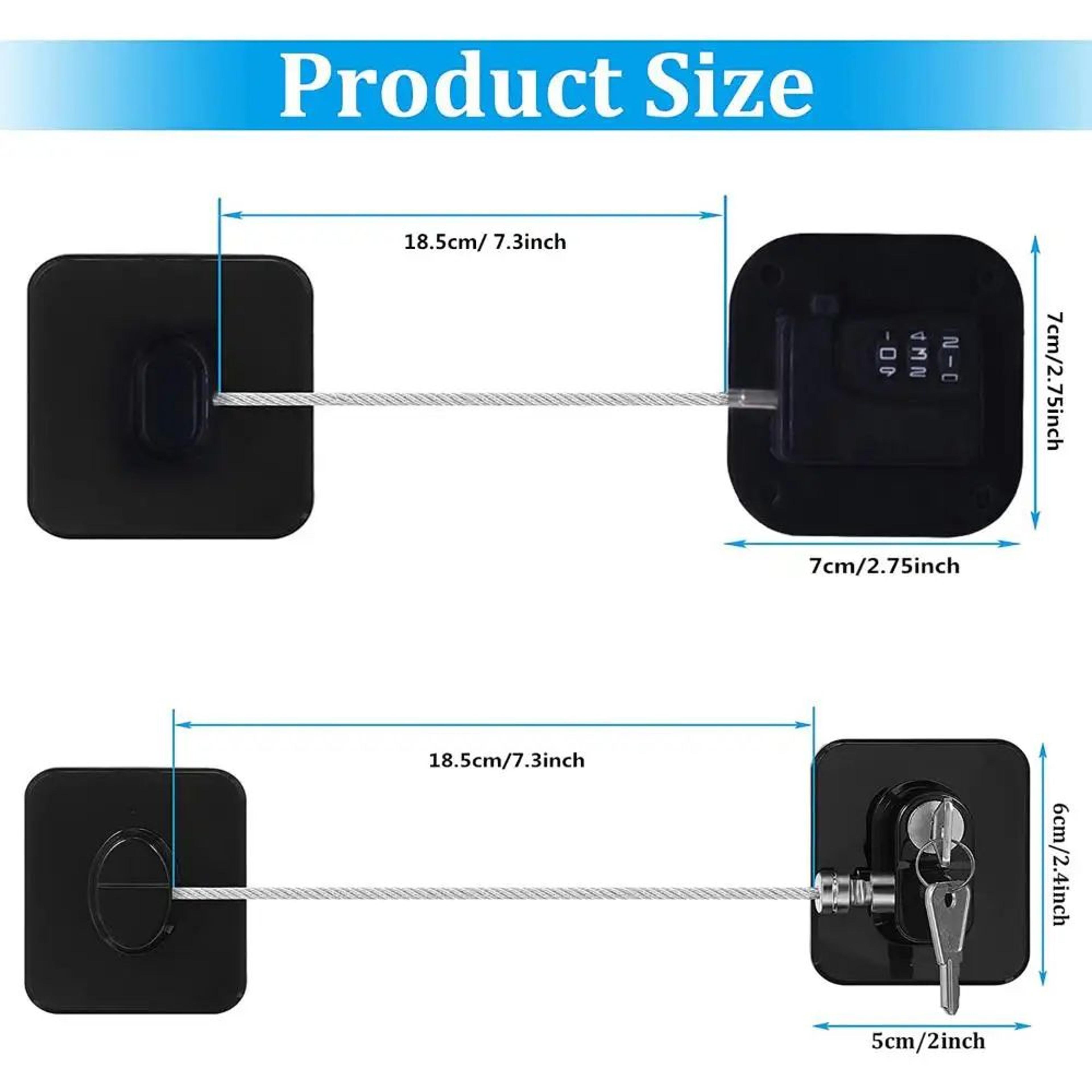 Child Safety Cabinet  Drawer Lock With KeyCode  AntiOpen Baby Proof Strap For Doors Fridge  Home St 5