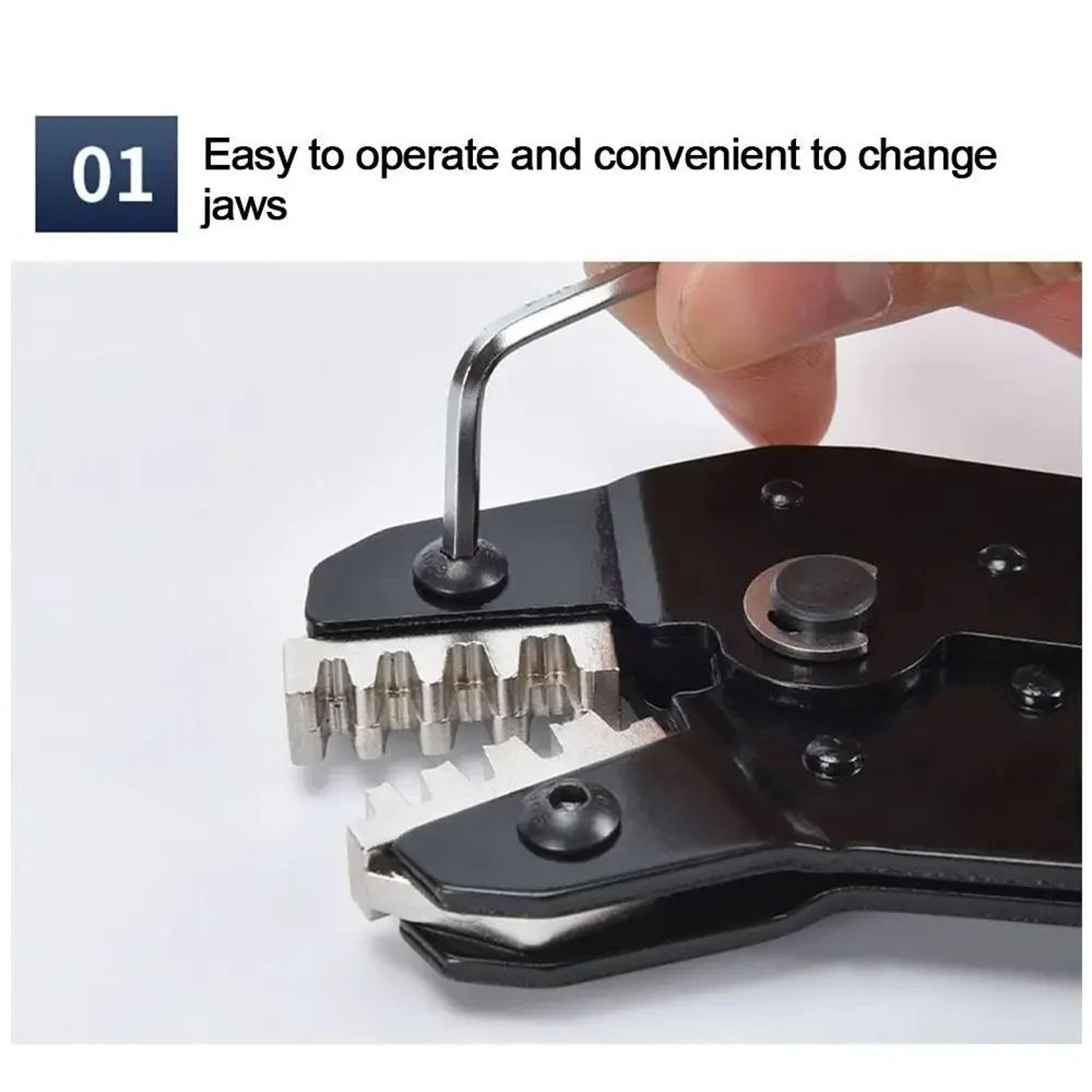 SNSeries Alloy Crimping Pliers 4mm Jaw  Precision Terminal Crimper Tool For Wire Connectors  Ratche 1