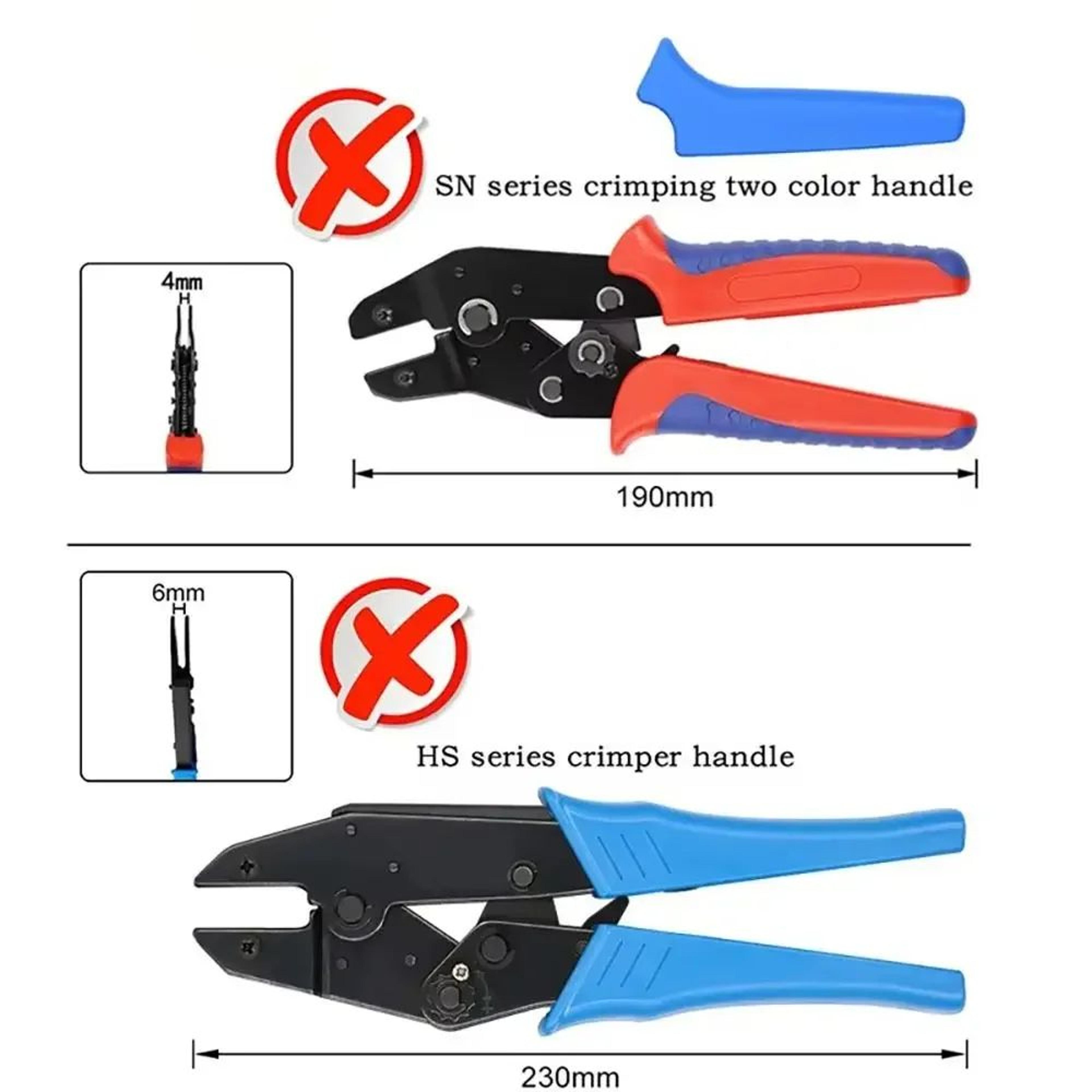 SNSeries Alloy Crimping Pliers 4mm Jaw  Precision Terminal Crimper Tool For Wire Connectors  Ratche 4