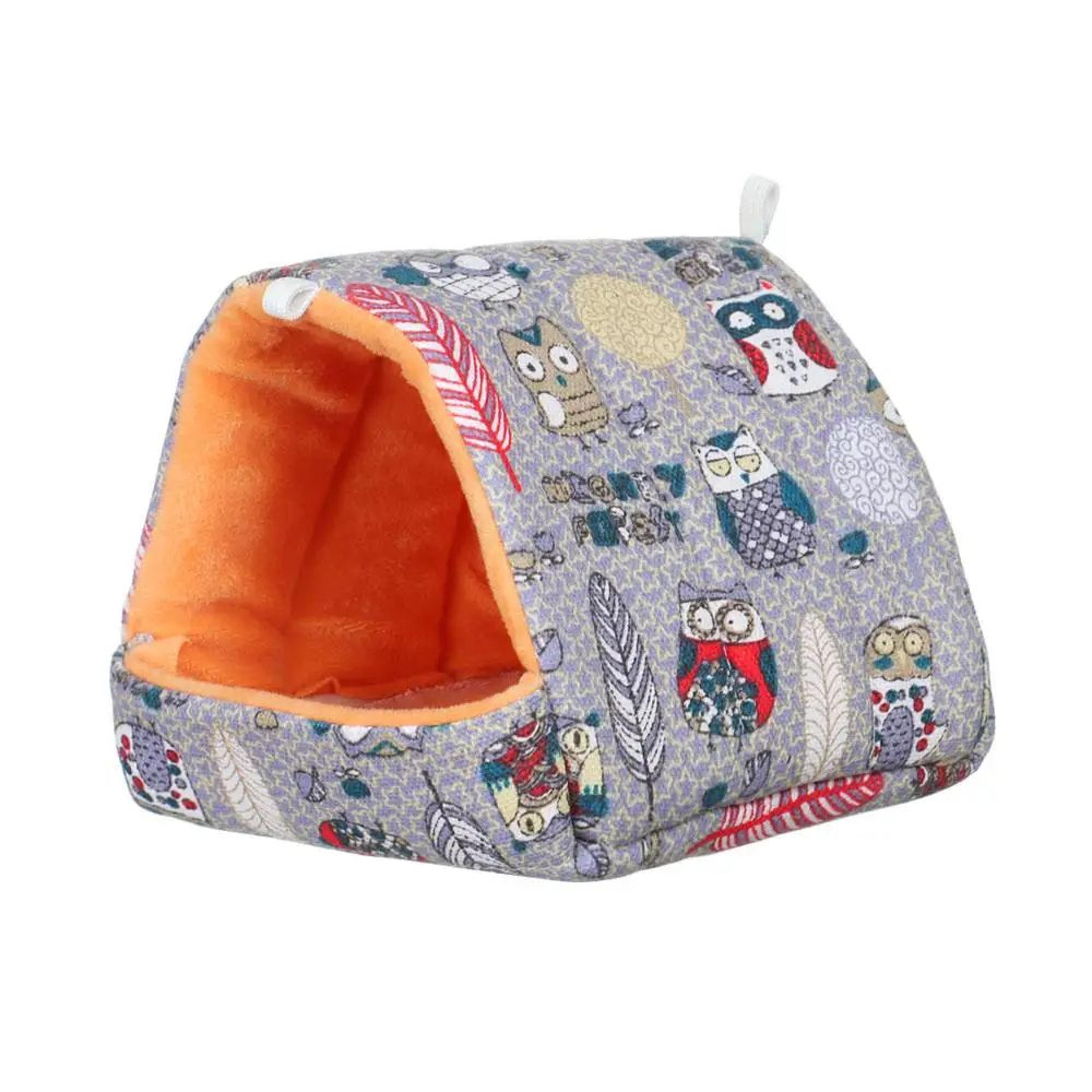 Warm Plush Small Animal Sleeping Bed  Cozy Winter Guinea Pig Nest  Hamster House  Rabbit Squirrel S 16