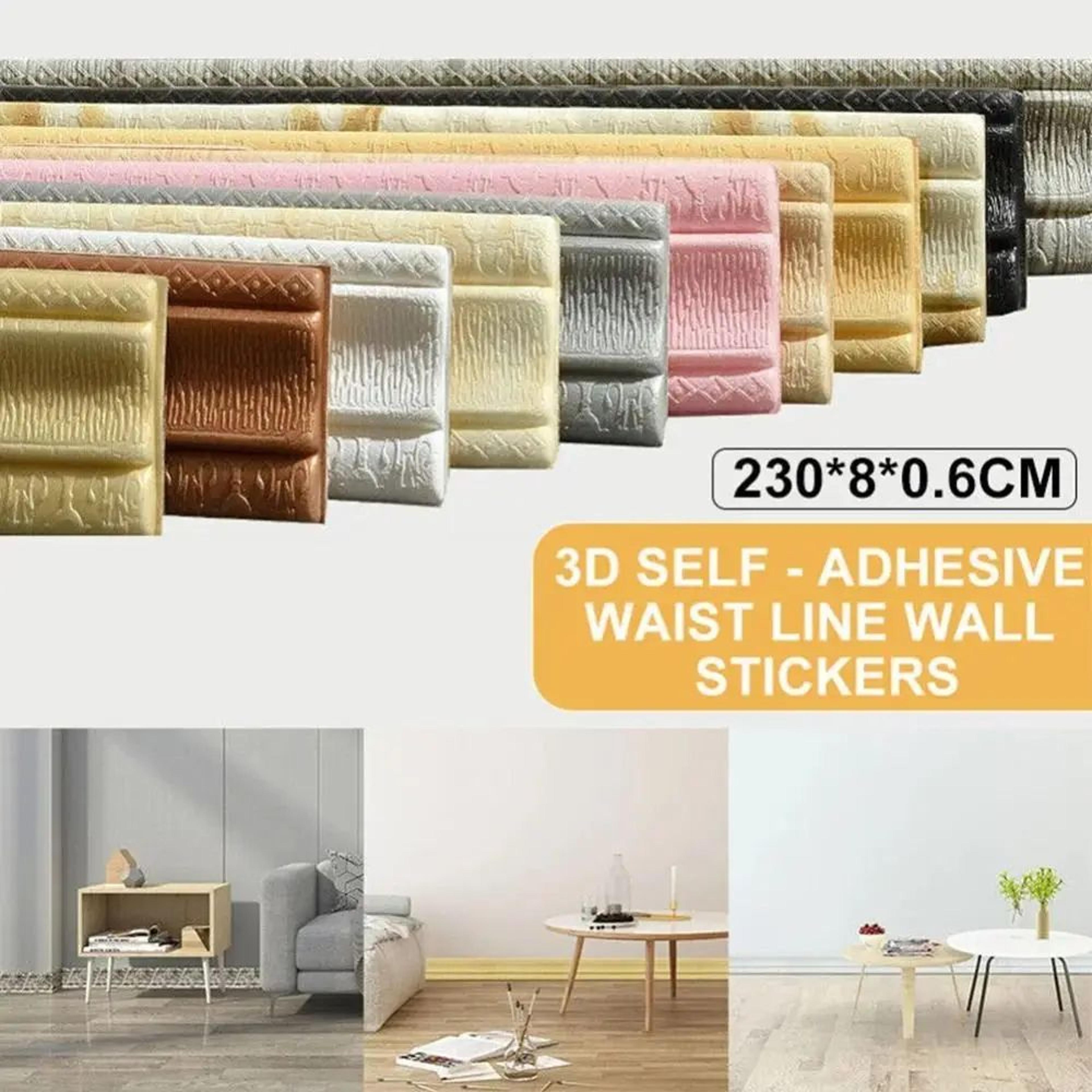 906 Inches XPE Foam 3D Skirting Board Trim 8cm  Waterproof SelfAdhesive Wall Sticker Baseboard Wais 2