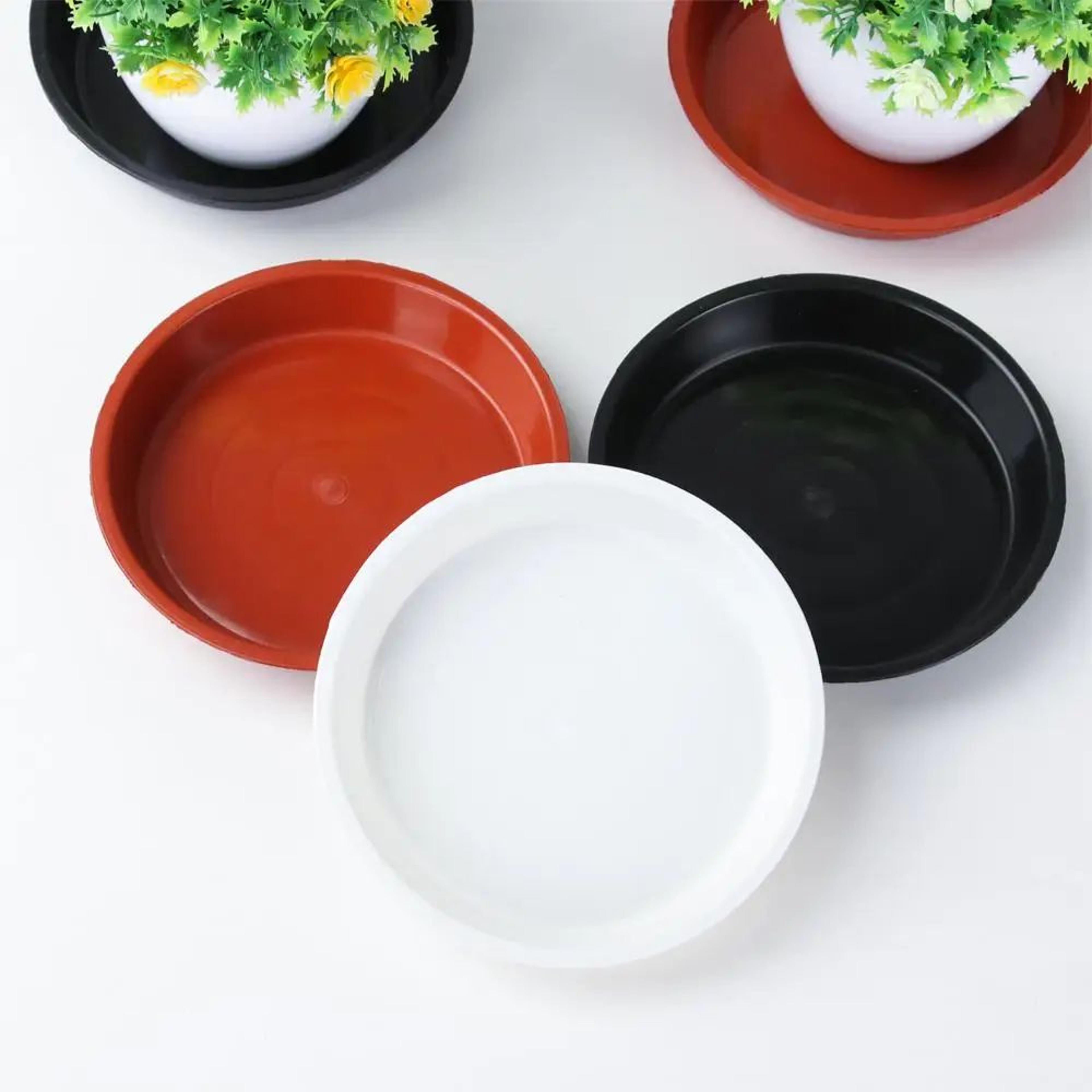 3 Pcs Plant Pot Saucers Drip Trays  Durable Plastic Flower Pot Trays For IndoorOutdoor Planters Wat 5