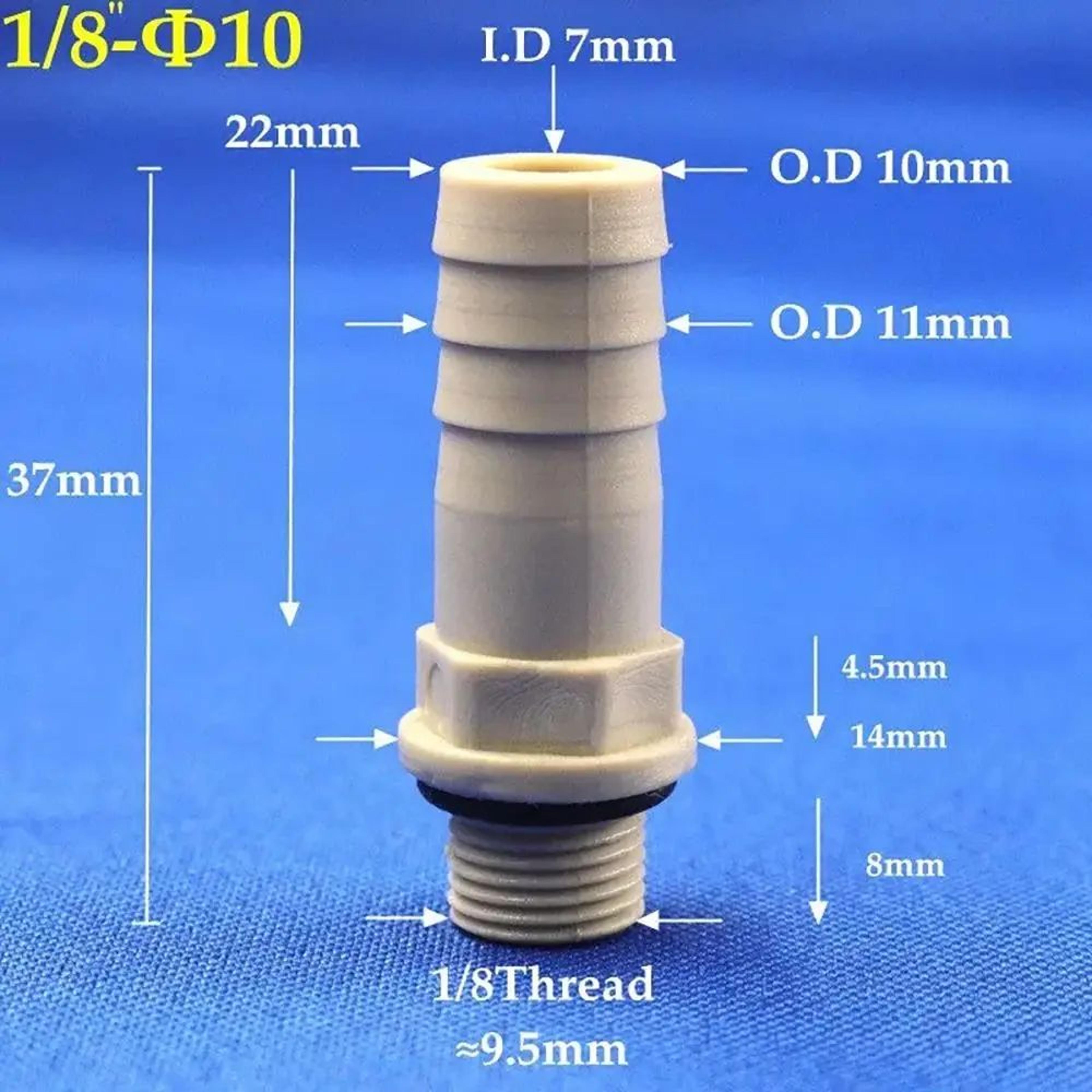 Barbed Hose Fitting Adapter 681012mm  18  14 Inches BSP Male Thread Plastic Connector For Pipe  Tub 9