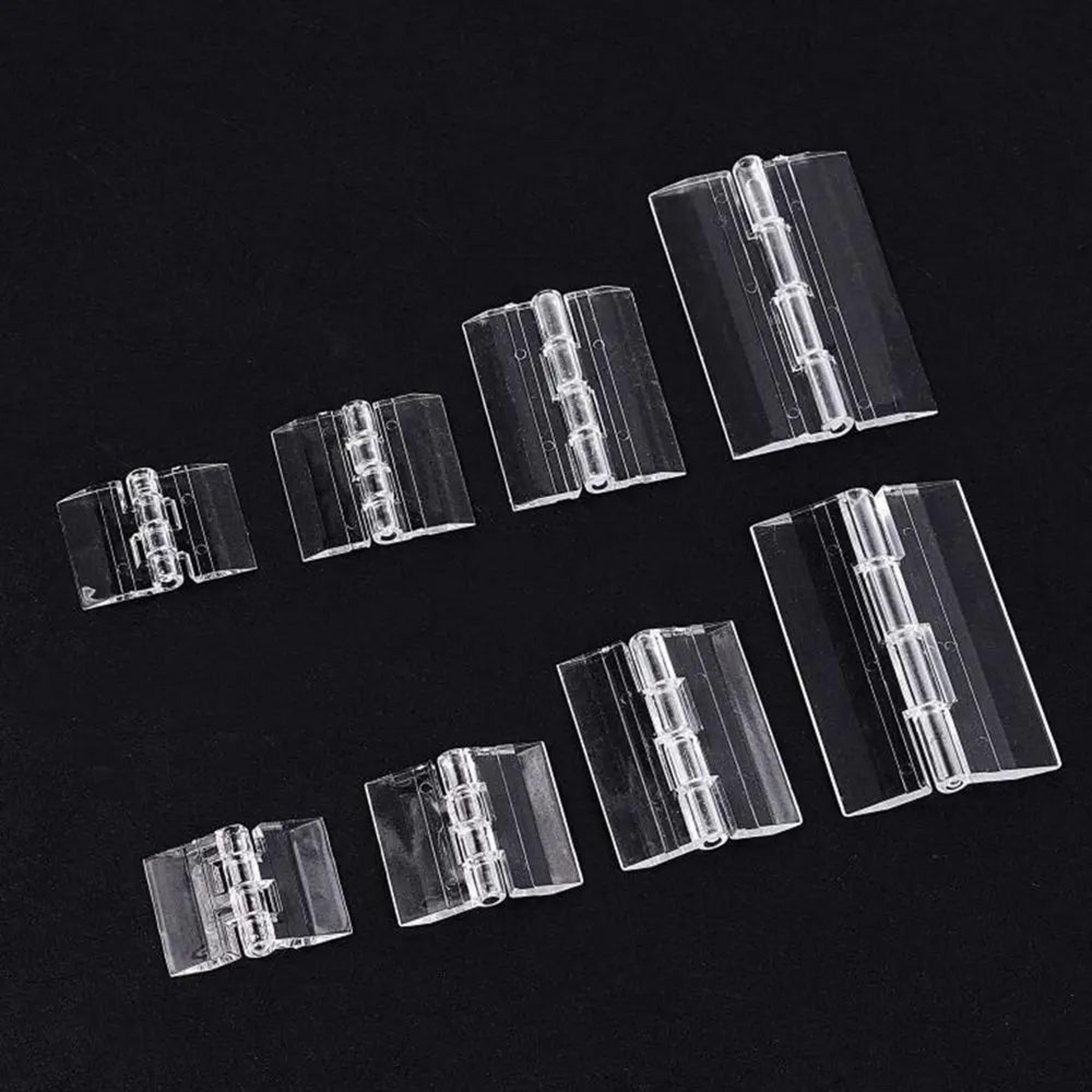 2 Pcs Clear Folding Door Hinges  Transparent AcrylicABS Cabinet Hinges For Furniture Doors Foldable 0
