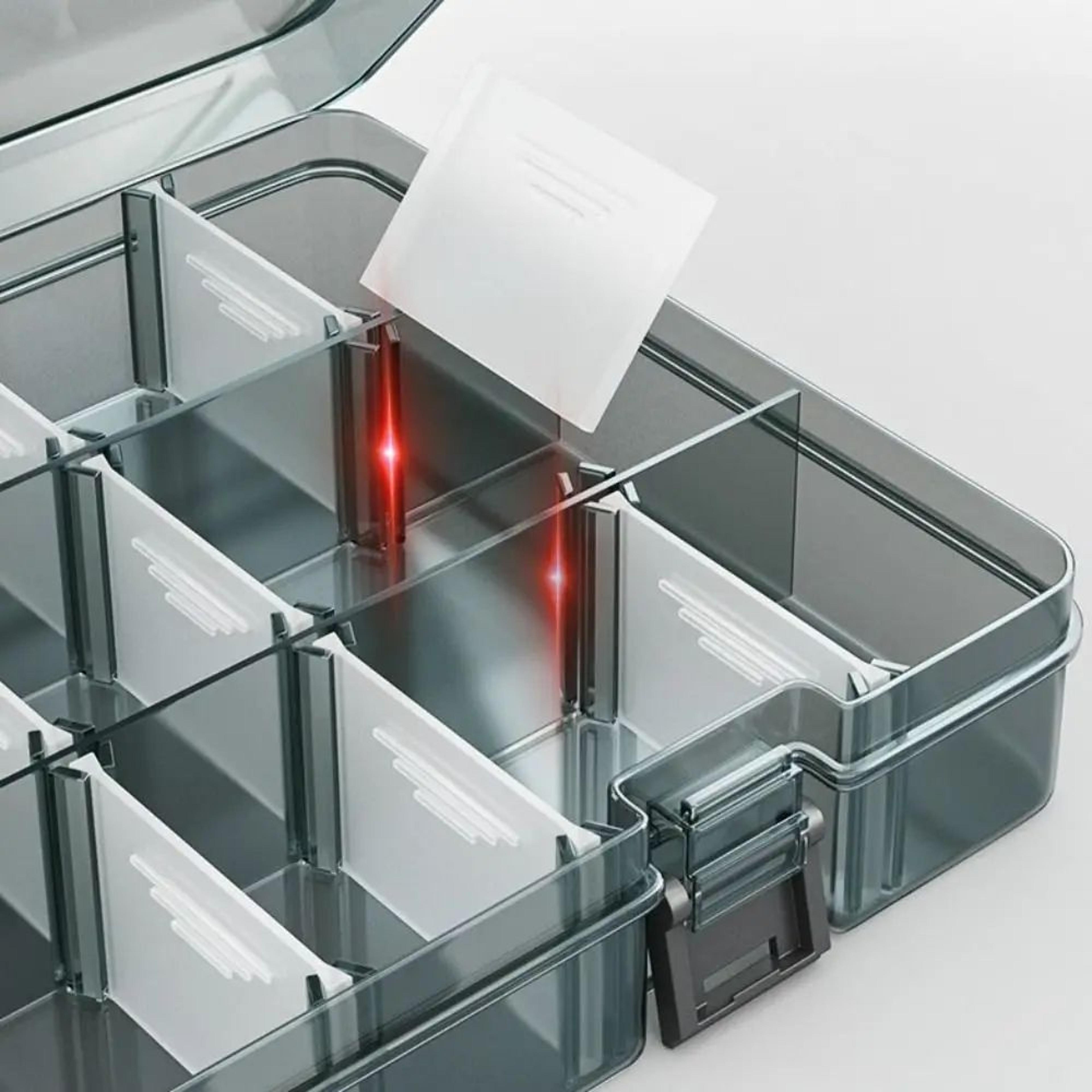 Thickened Transparent Tool Parts Organizer Box With Removable Grid Compartments For Screws Drill Bi 0