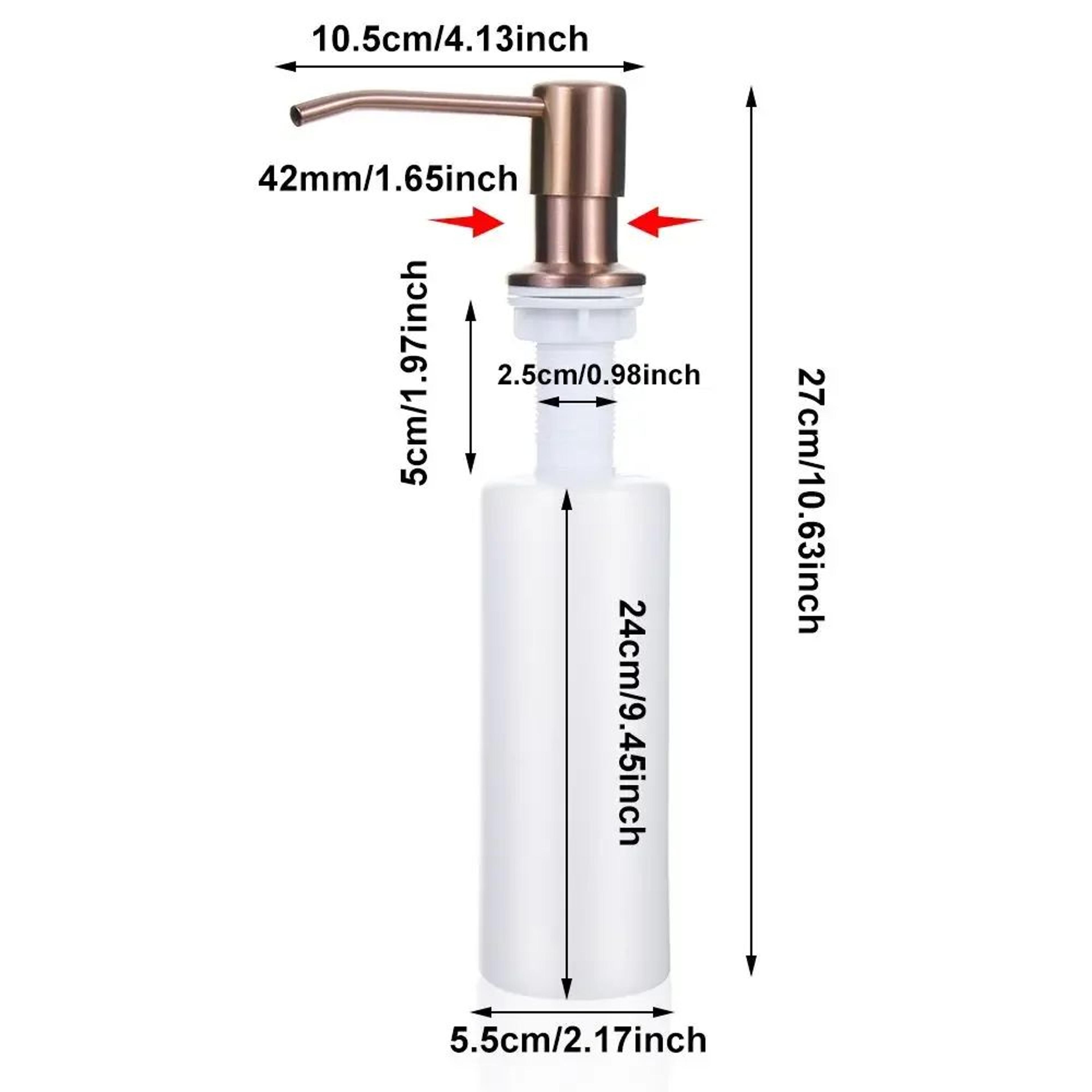 Stainless Steel Pump Soap Dispenser Bottle For Kitchen Sink  Bathroom Refillable Hand Wash Lotion H 4