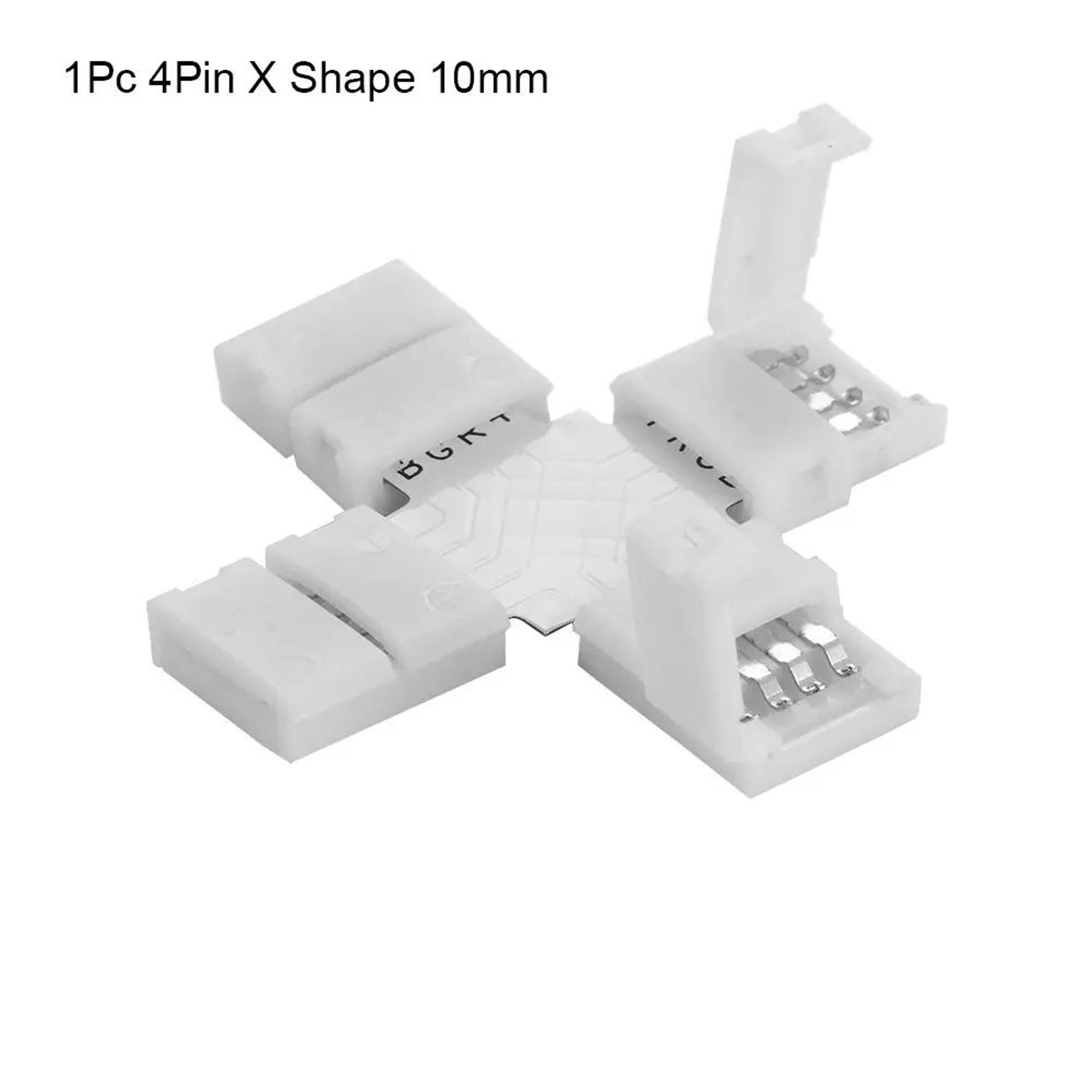 4Pin RGB LED Strip Connectors LTCross Corner Clip Couplers For 3528 5050 PCB Solderless Fast Join A 9