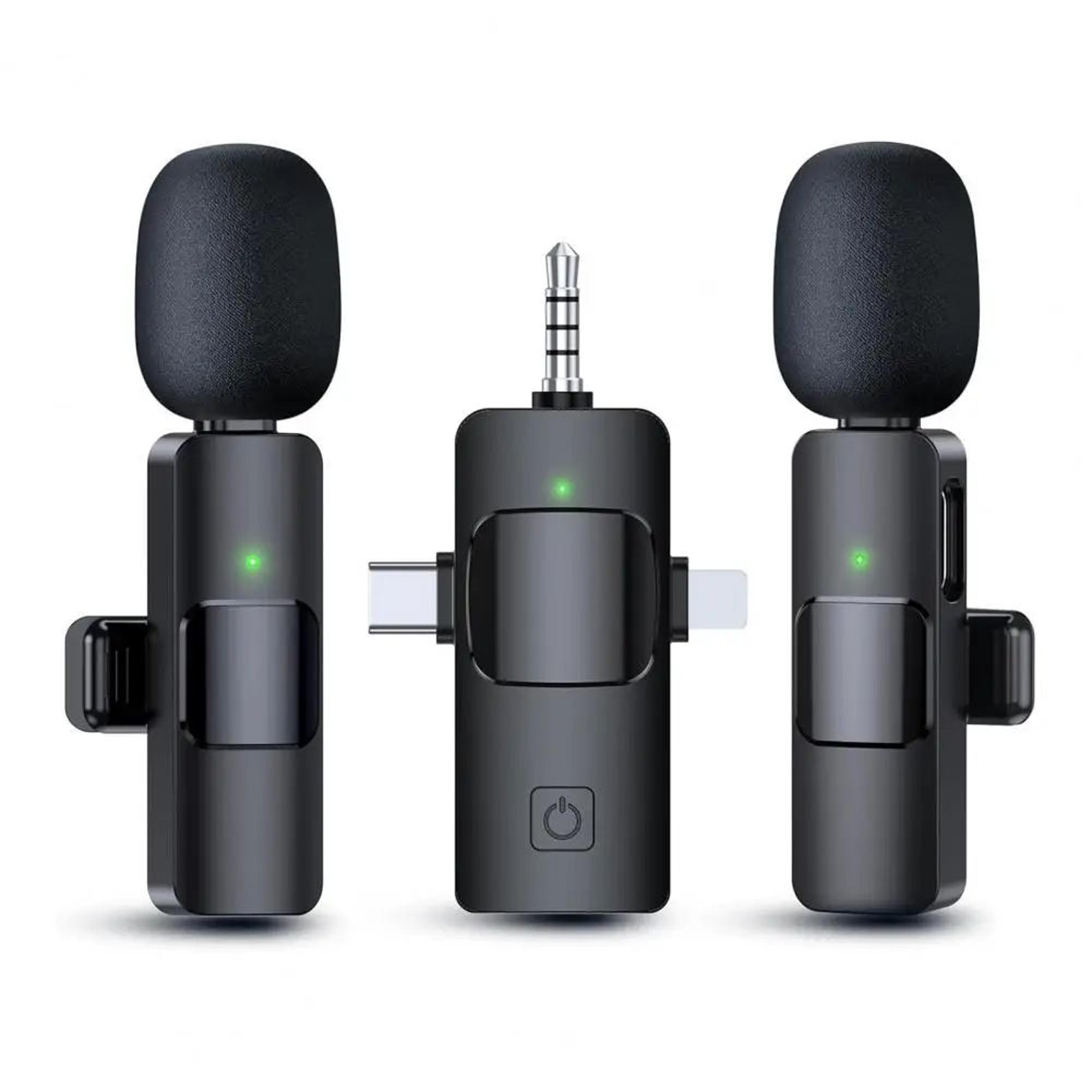 wireless lavalier microphone set with noise reduction, clip-on mini mic for iphone/android, clear audio for video & vlog