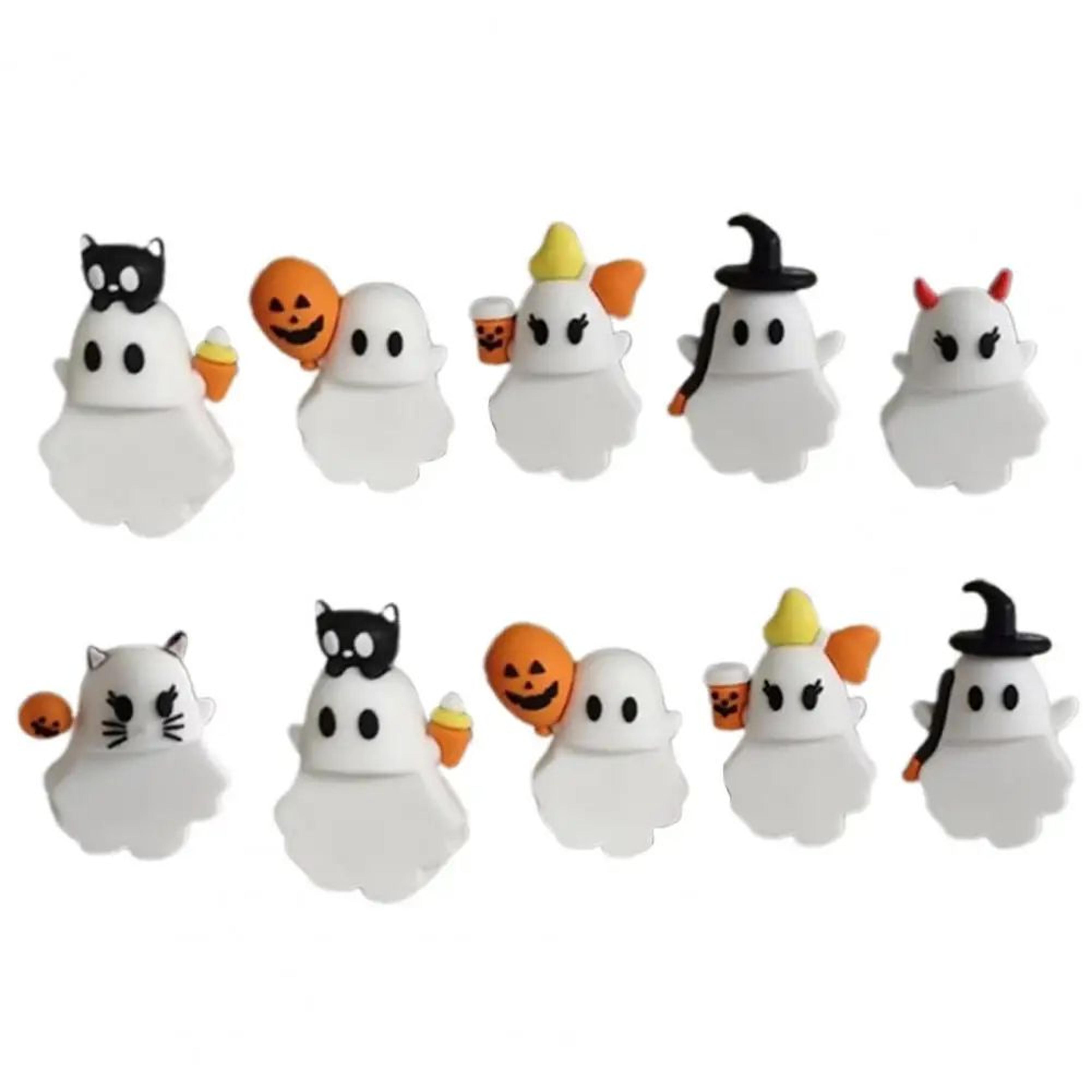 Cute Halloween Ghost Phone Buddy StickOn Mini Ghost Figures Adhesive Smartphone Topper Decor Kawaii 9