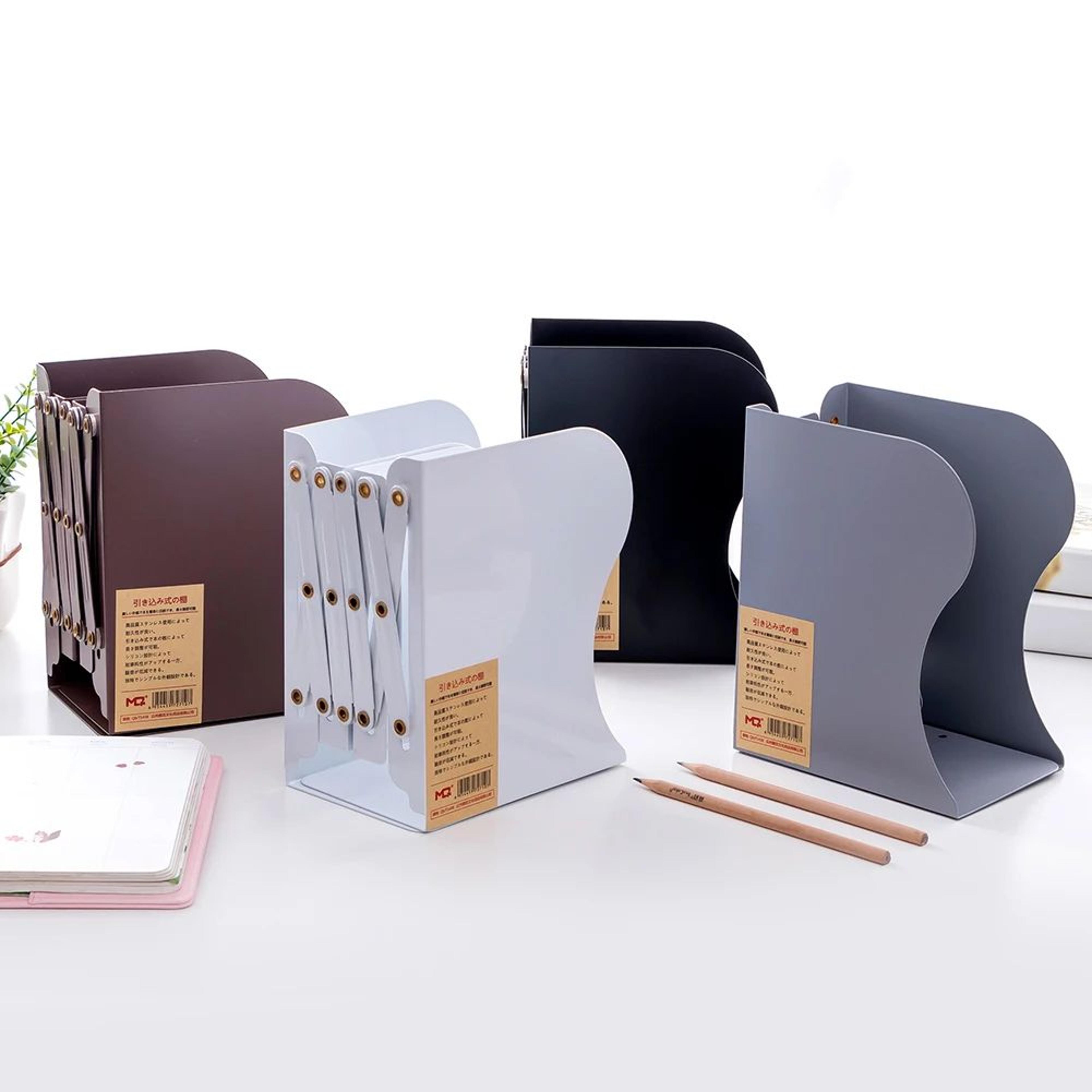 Retractable Foldable Iron Bookends For Desk  Shelf Adjustable Book Support Stand Rack HeavyDuty Des 0