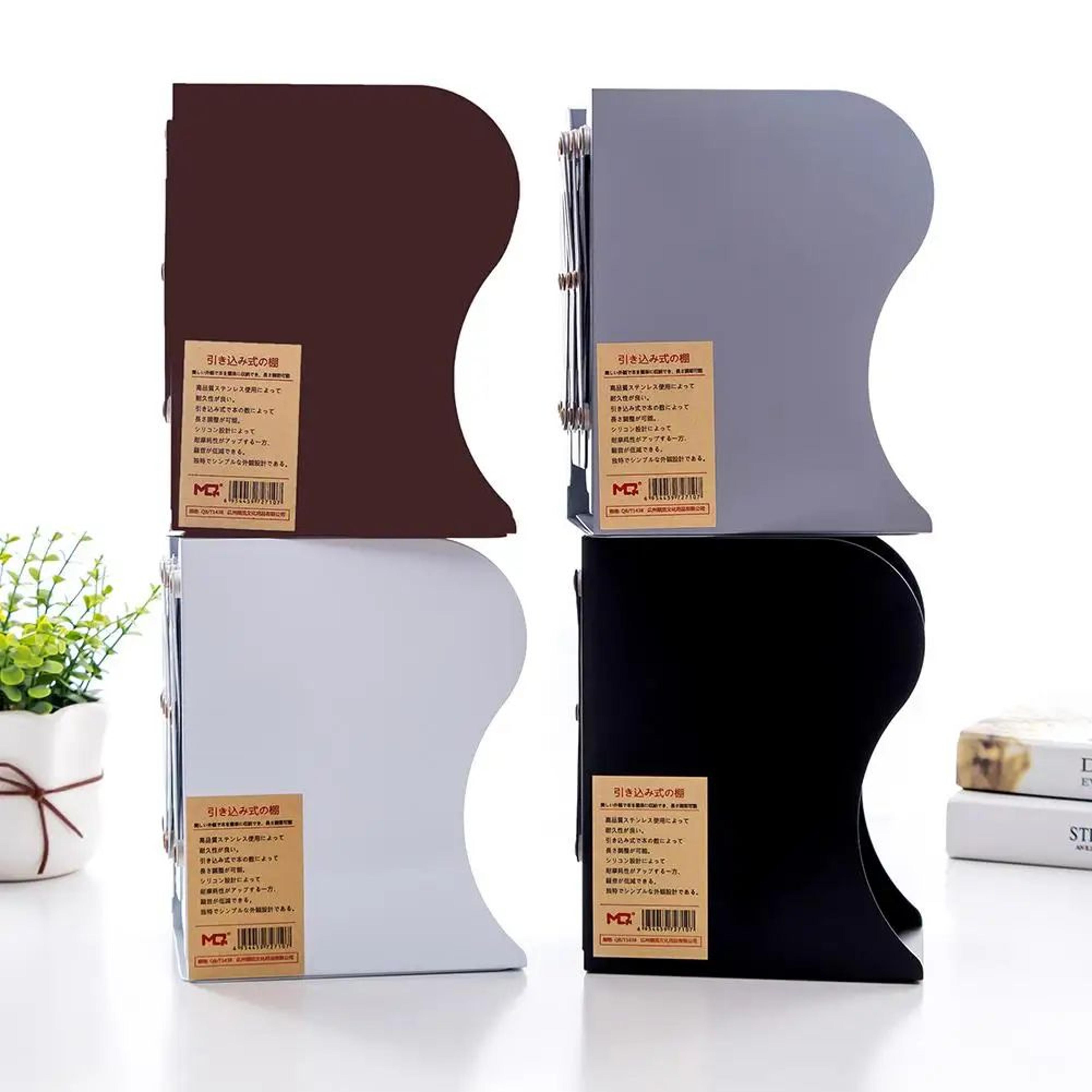Retractable Foldable Iron Bookends For Desk  Shelf Adjustable Book Support Stand Rack HeavyDuty Des 1