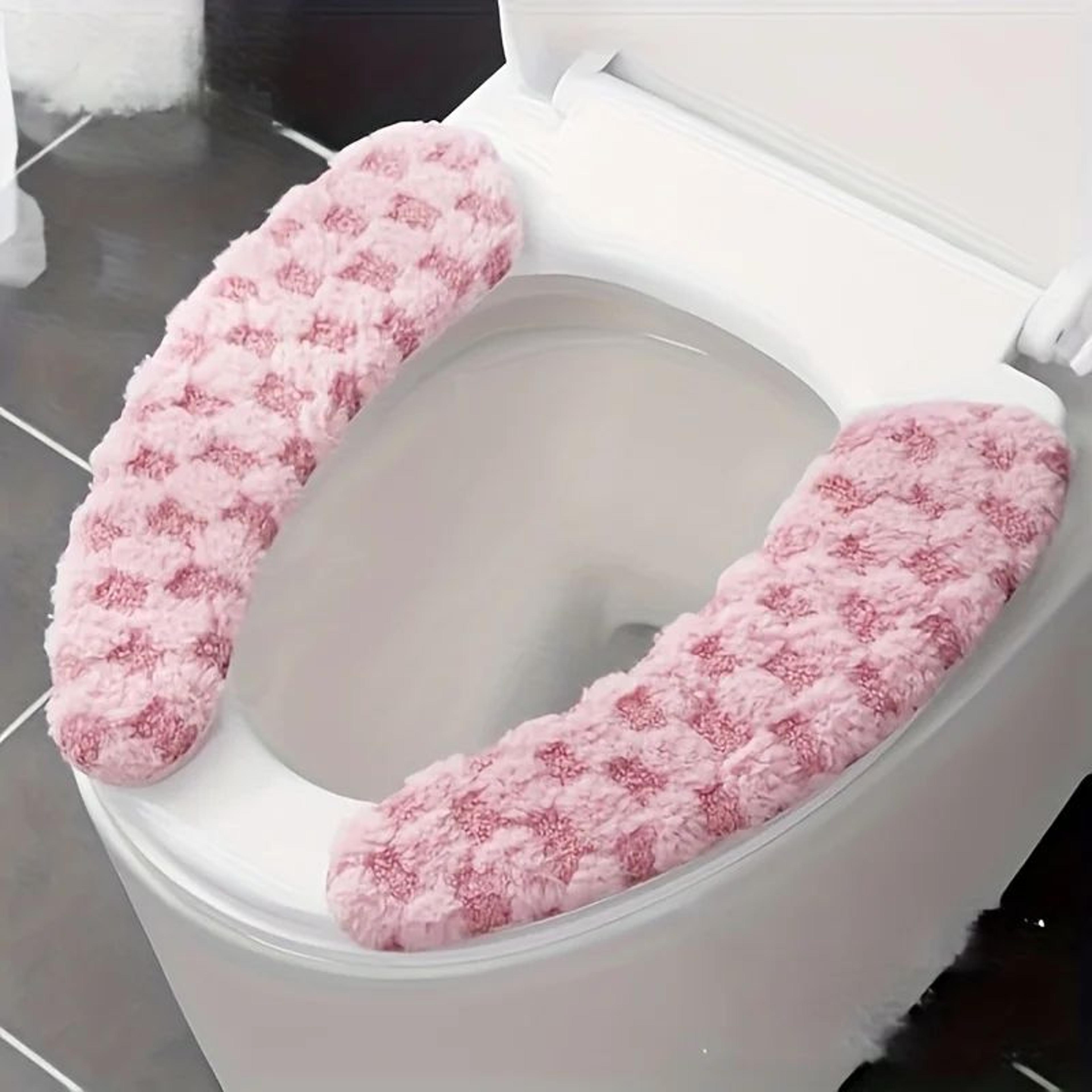 Thick Plush Toilet Seat Cushion Cover  Washable NonSlip OverRim Toilet Lid Pad For Warm Comfort All 0