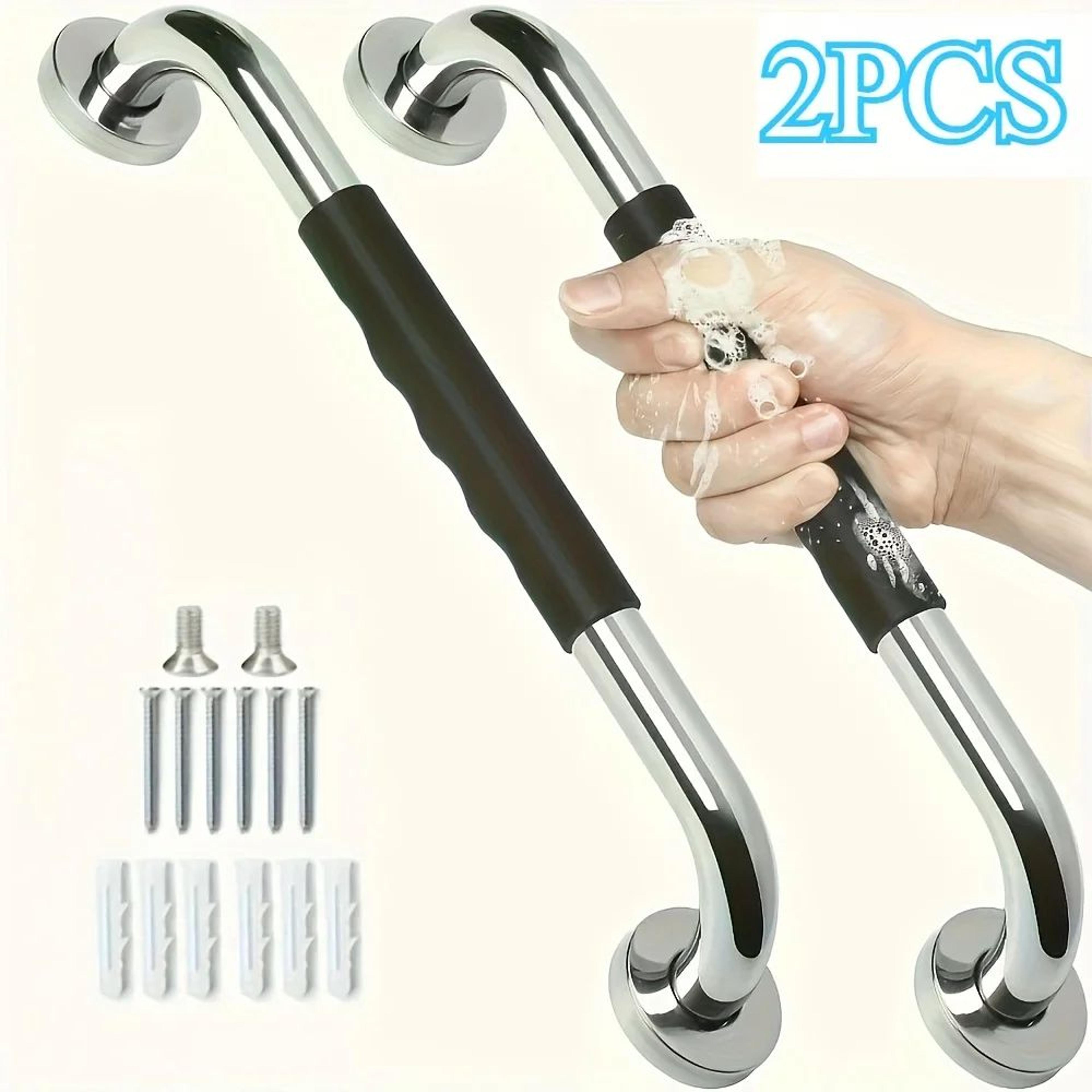 2 Pcs Stainless Steel Bathroom Grab Bar For Shower  Toilet HeavyDuty NonSlip Safety Handle Secure W 0