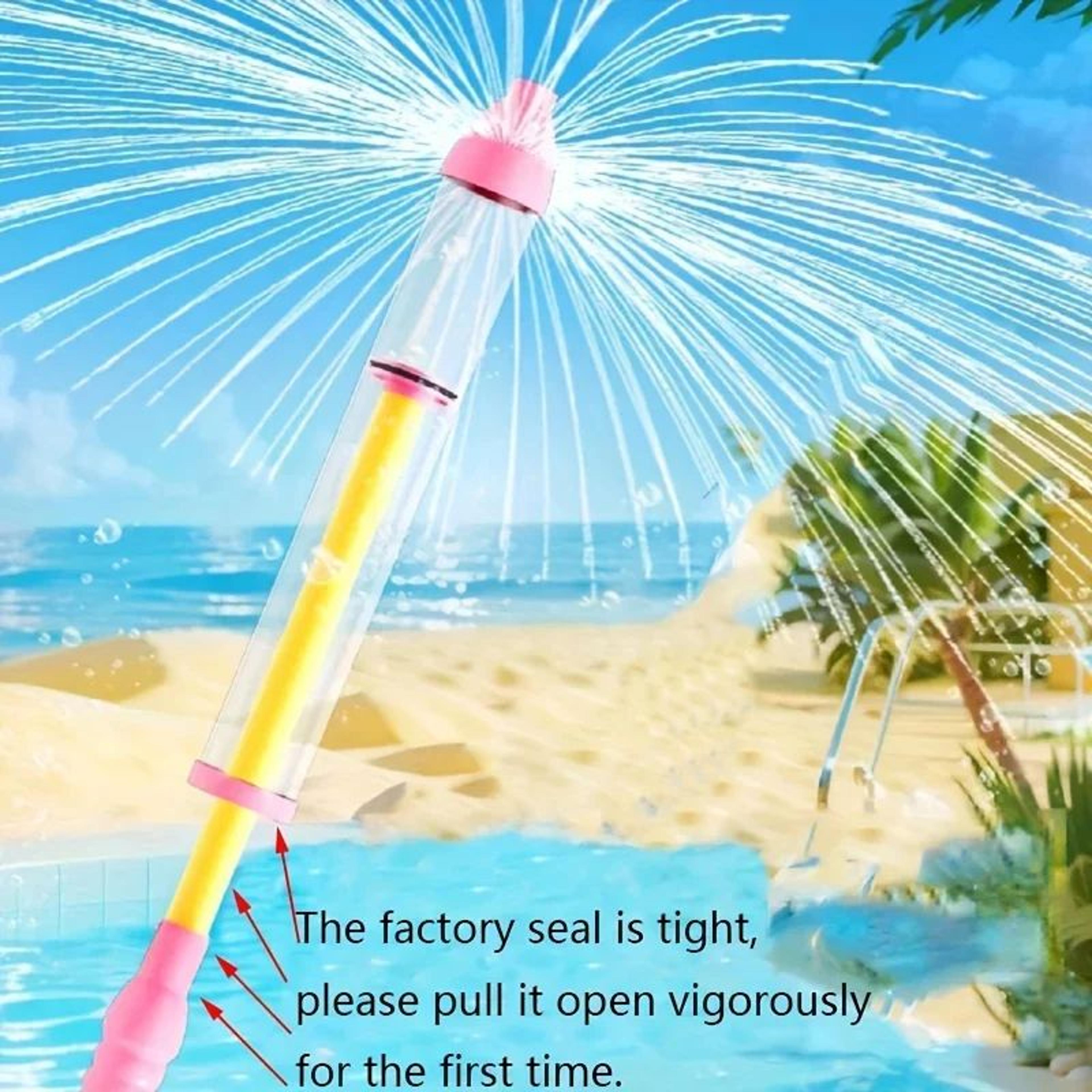 firework splash water gun set – portable pull-out water squirter toy for kids & adults, outdoor water fight sprayer fun