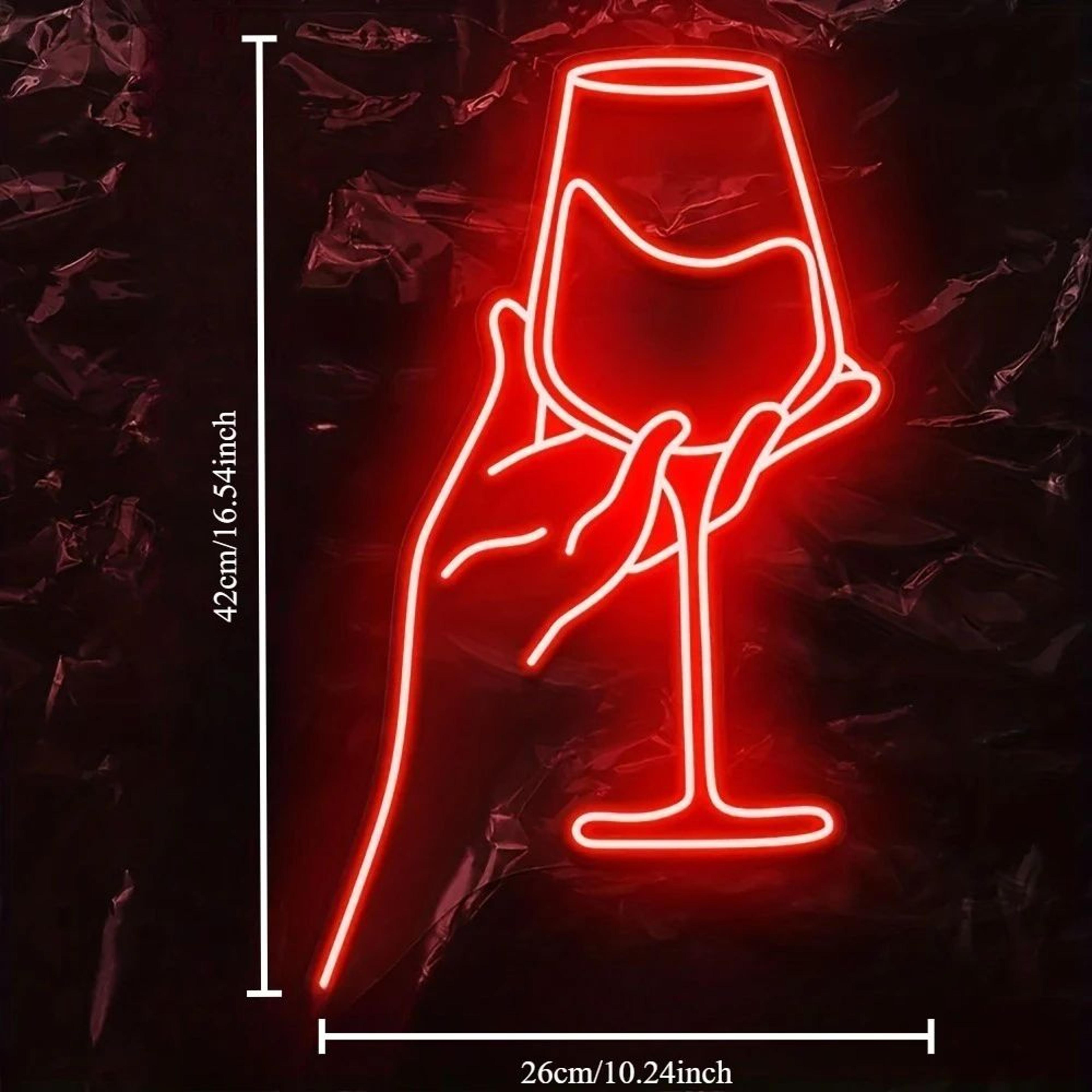 Cheers Wine Glasses LED Neon Sign  Dimmable USB Wall Light For Home Bar Bedroom Decor Party Ambienc 4