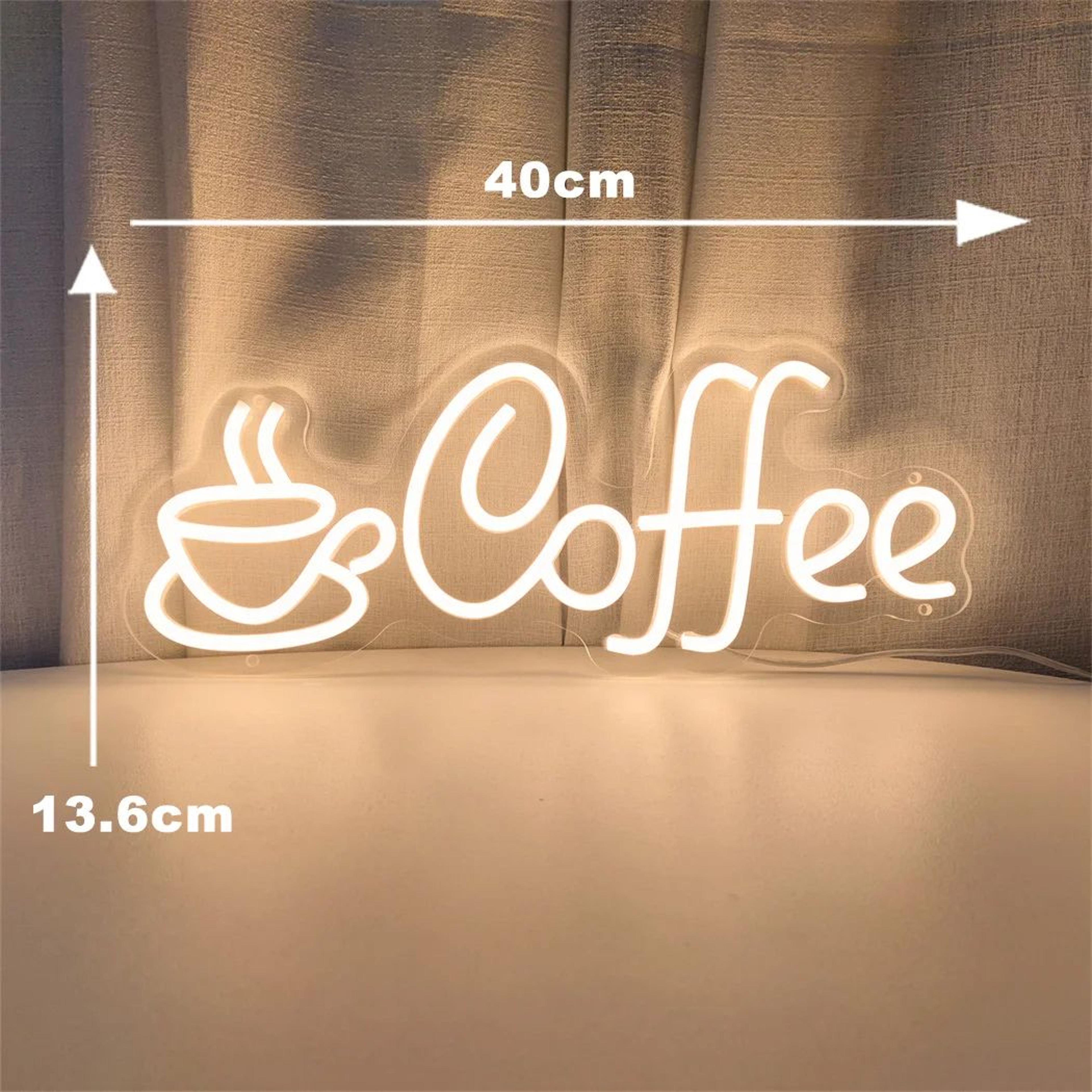 LED Coffee Neon Sign USB Powered Wall Light  Single Color Hanging Decor For Cafe Bar Shop Kitchen   6