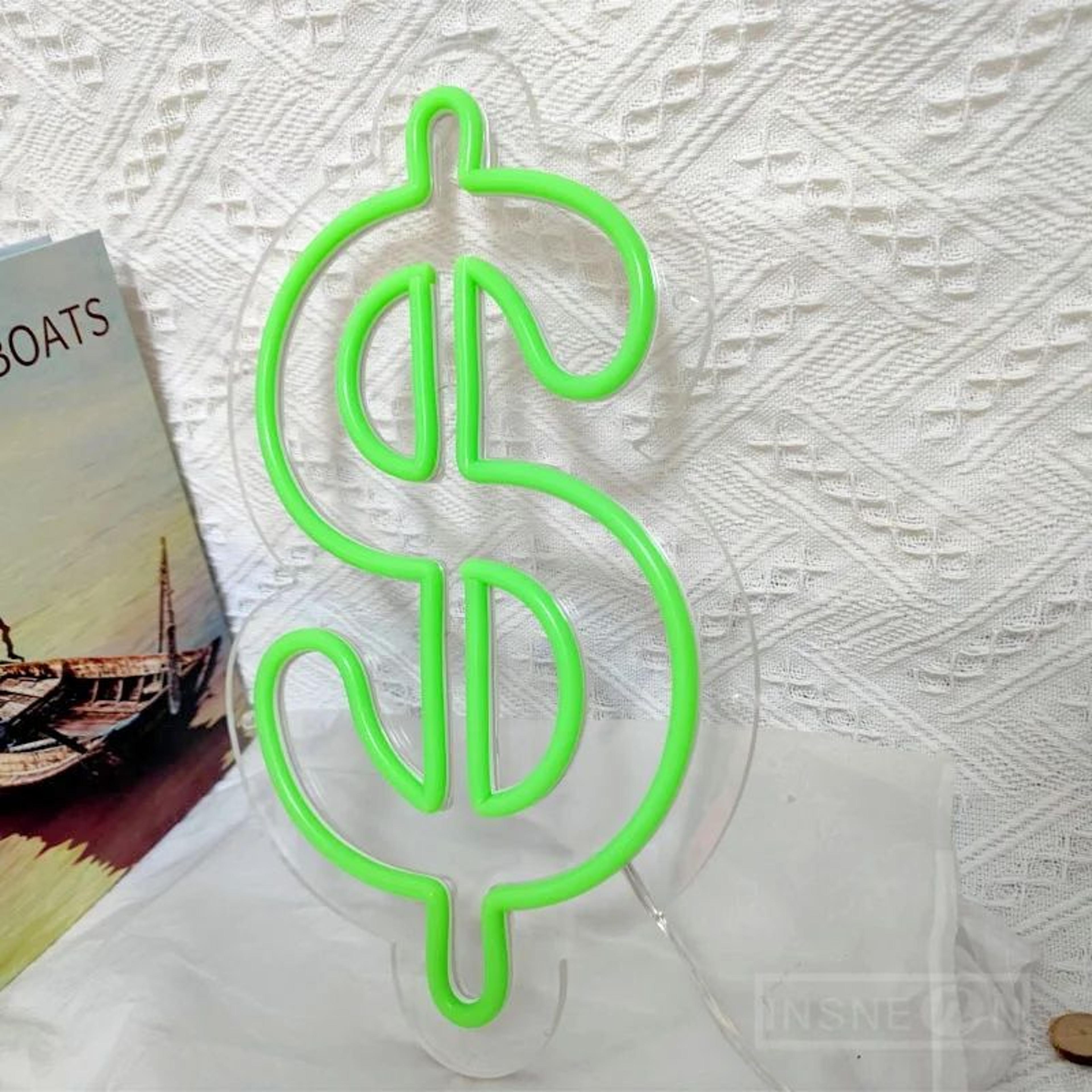 Dollar Sign LED Neon Light  USB Wall Decor For Bar Pub Club Garage  Business Aesthetic Room Bedroom 3