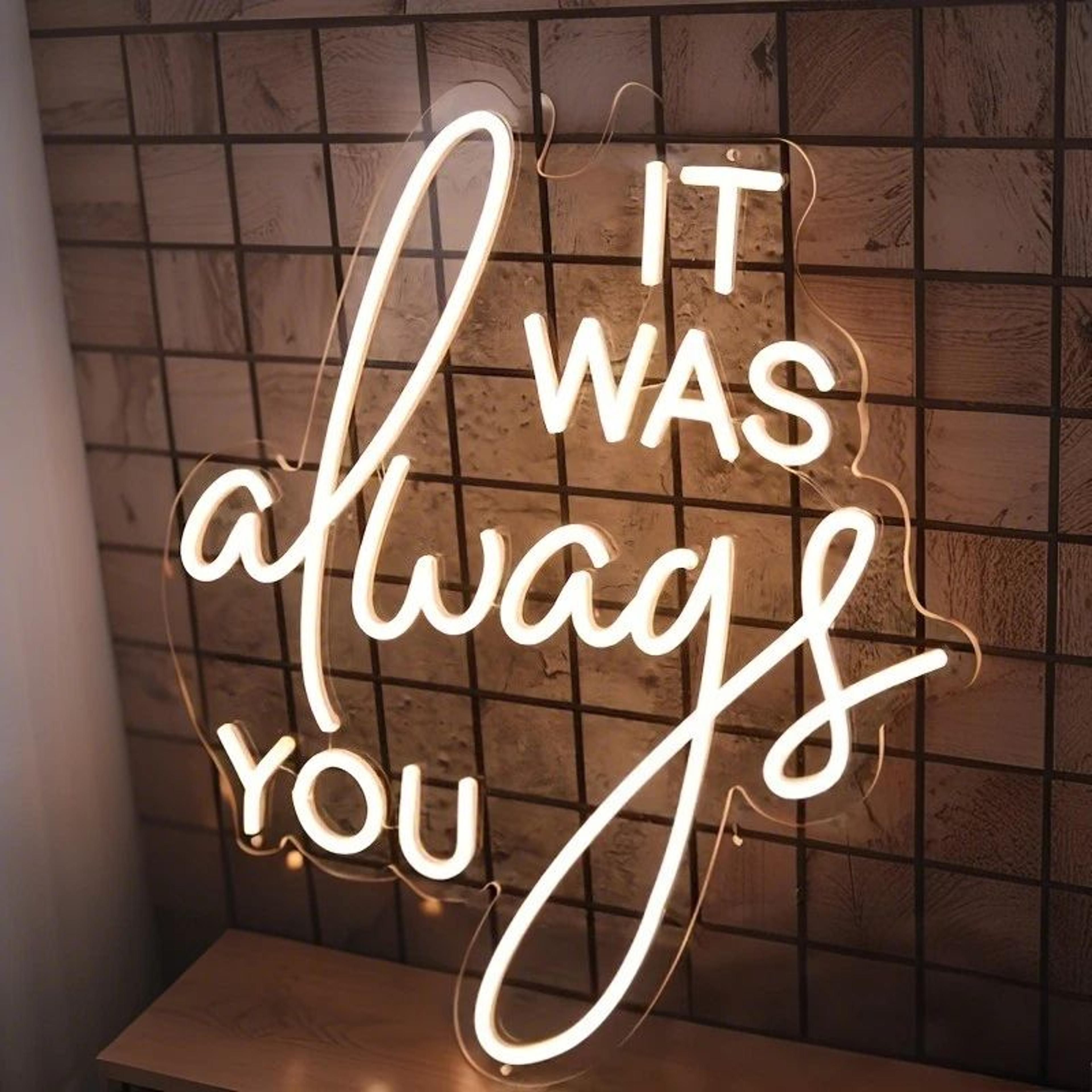 It Was Always You LED Neon Sign Romantic USB Wall Light For Wedding Decor Proposals Bedroom Ambienc 2