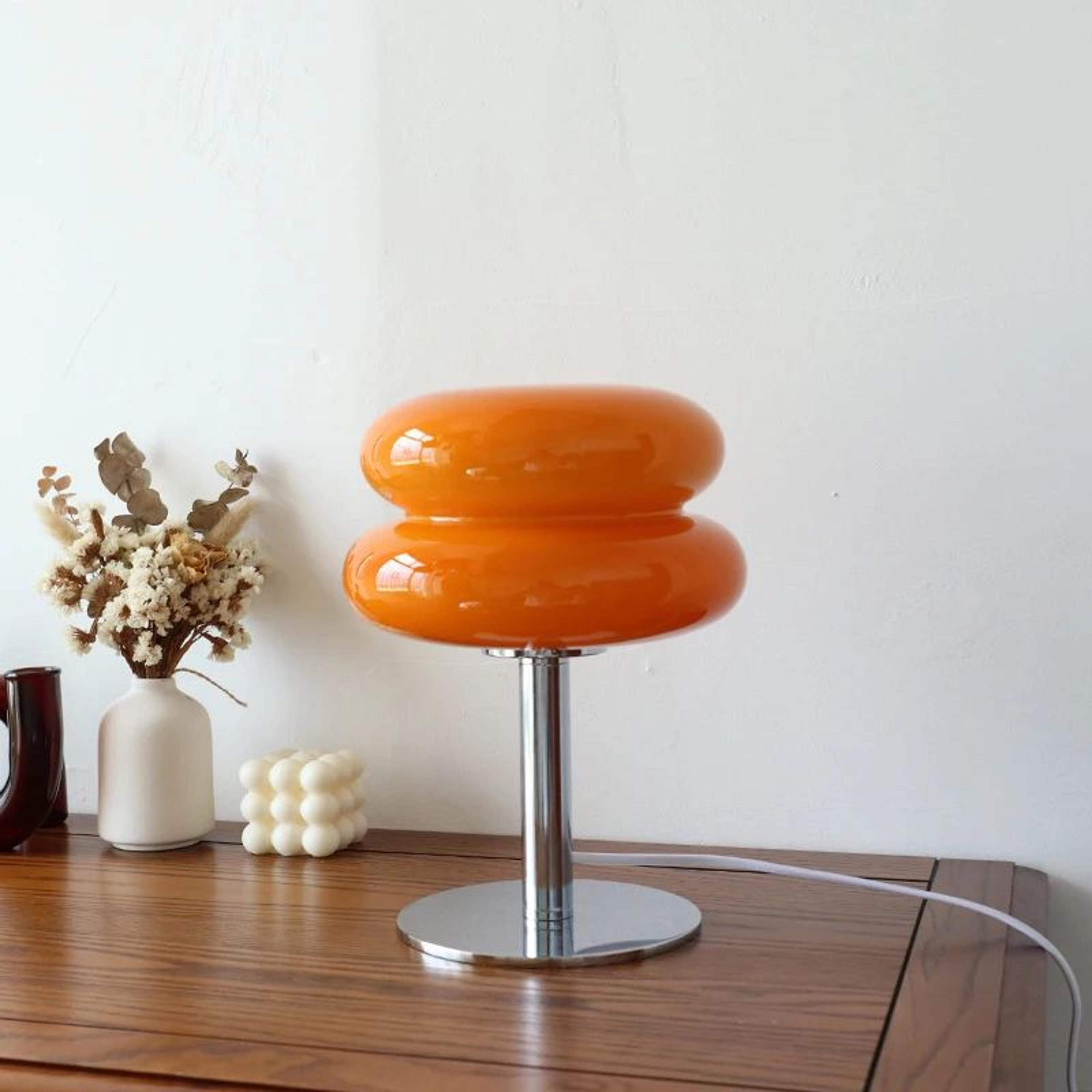 Macaron Glass Table Lamp With Trichromatic Dimming Eye Protection Bedside Night Light For Bedroom D 8