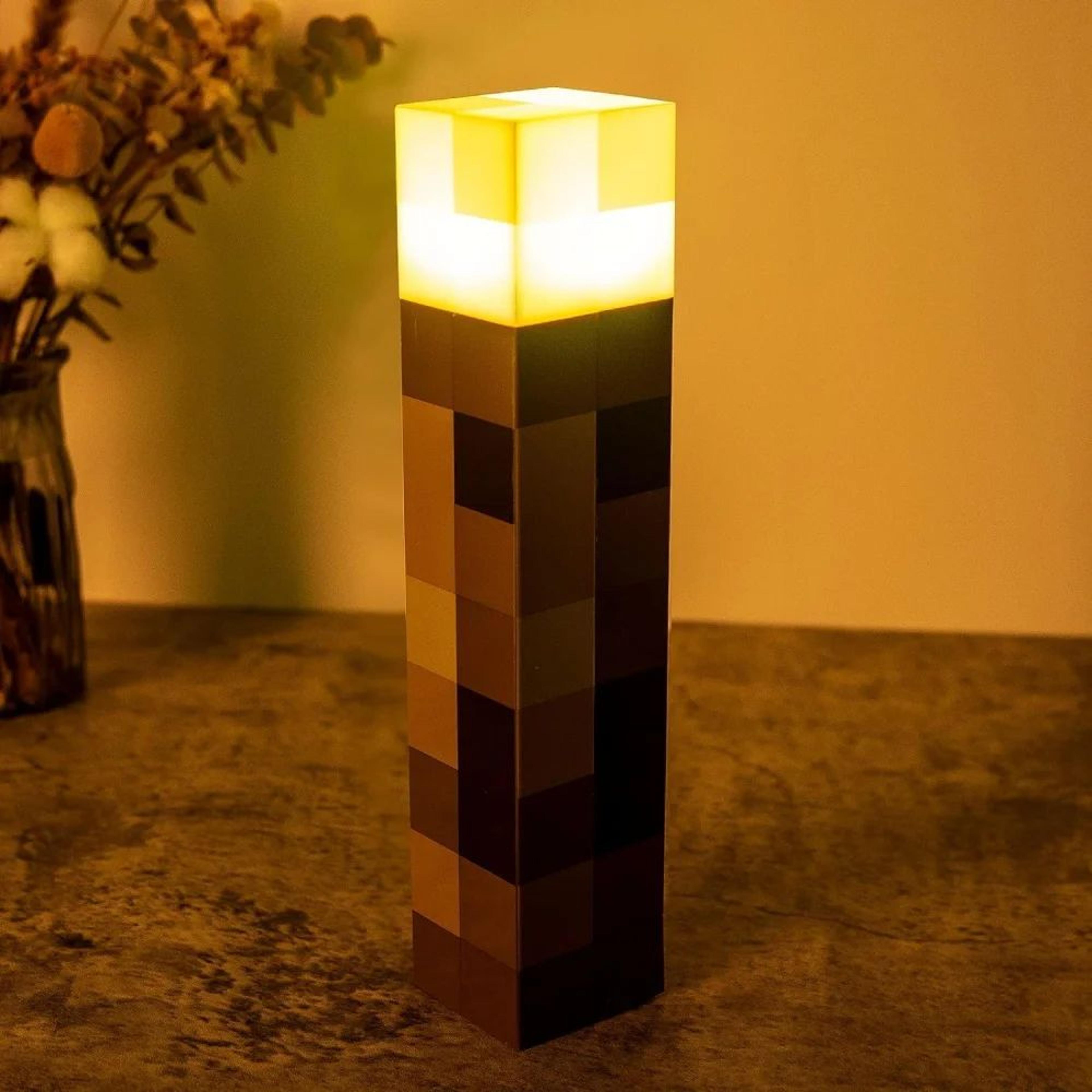 Game Brownstone Torch LED Night Light Figure 4 Color Bedroom Decor Lamp USB Rechargeable Kids Gift  2