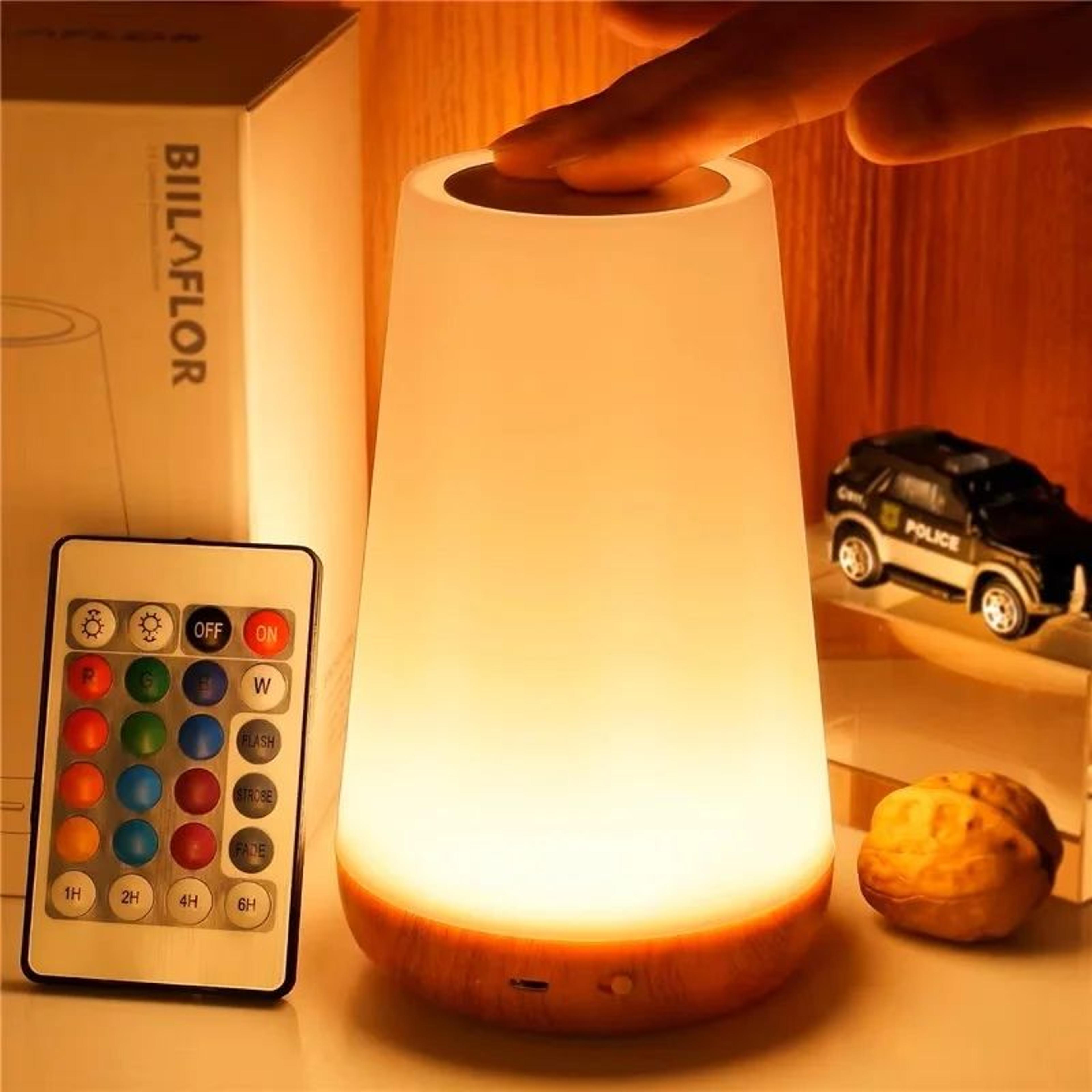 13Color RGB Night Light USB Rechargeable Table Lamp Remote Control Touch Dimmable Bedside Light For 6