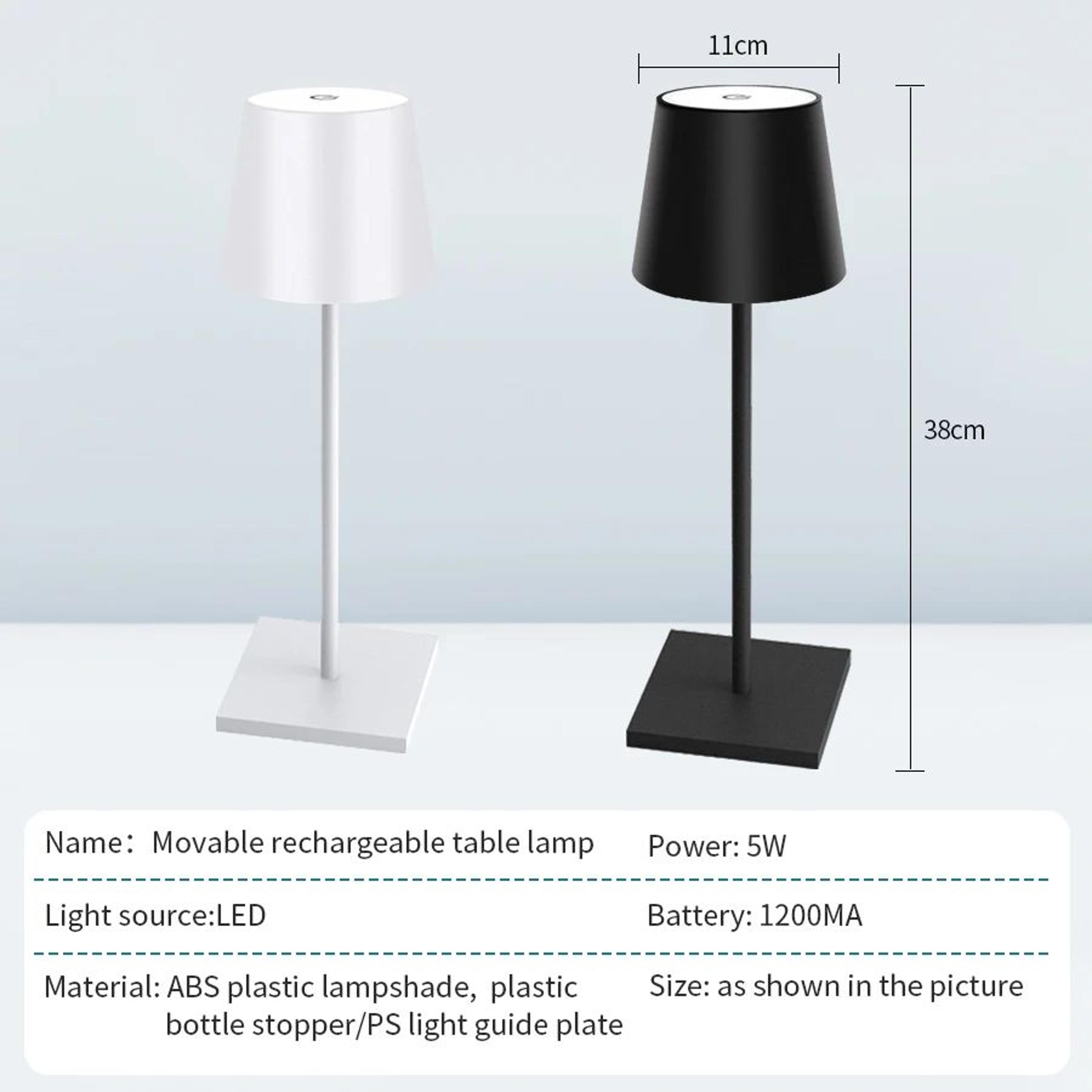 Rechargeable LED Table Lamp Touch Switch 3Level Dimmable Ambient Light For Bar Club Dinner Bedroom  1
