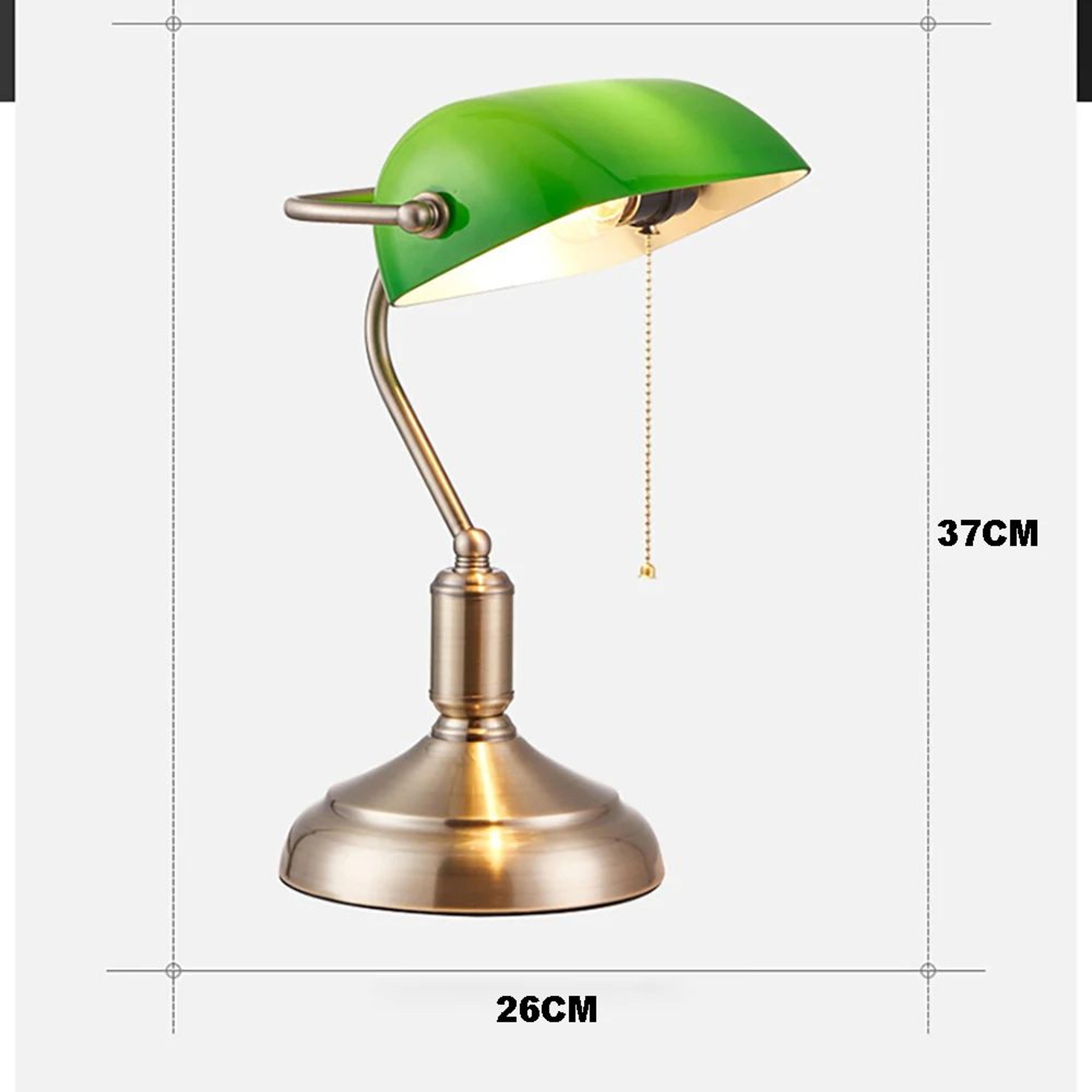 Classic Green Bankers Desk Lamp LED Reading Table Light With Acrylic Shade Vintage Study Lamp For H 6