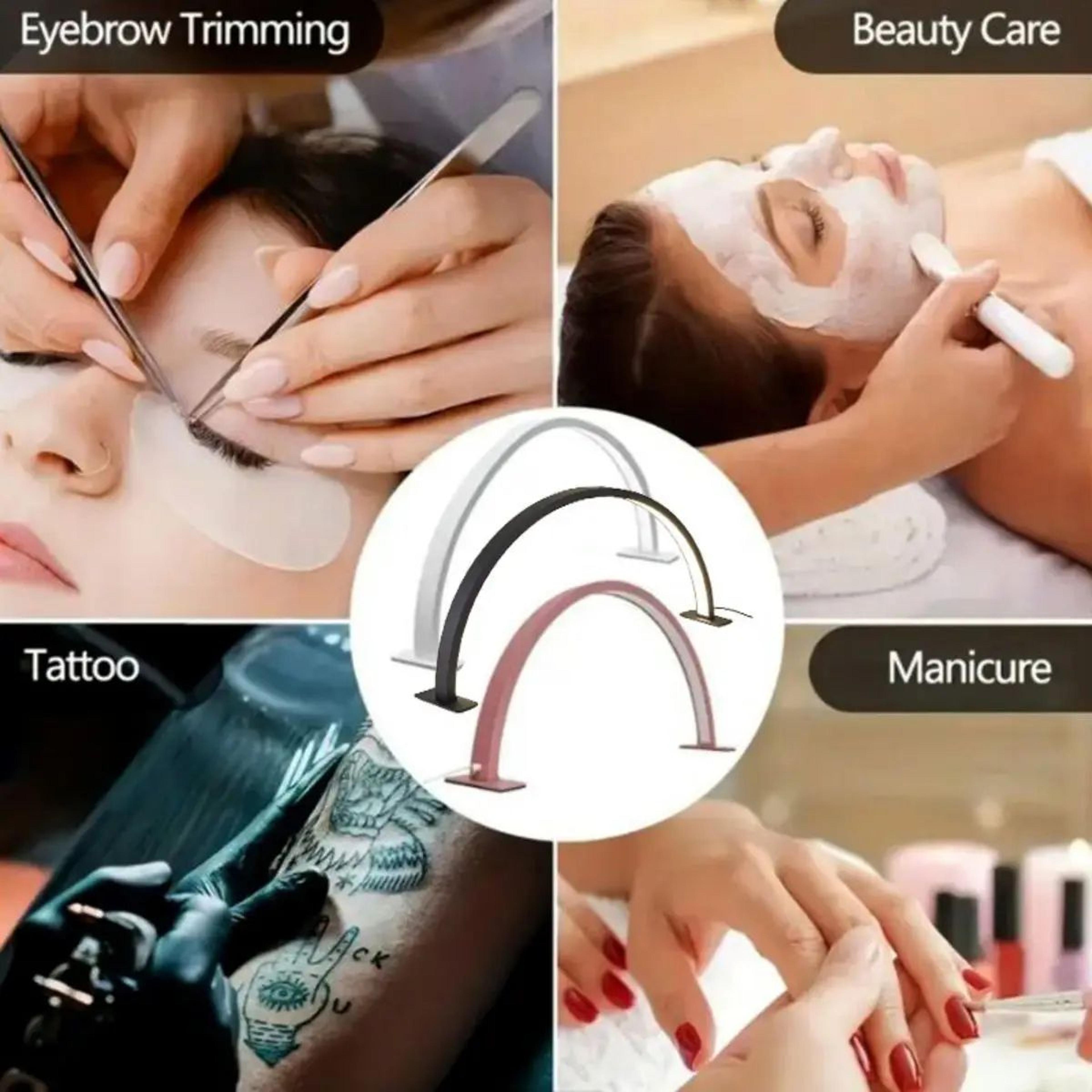 Crescent Nail Desk Lamp Adjustable Brightness  Color Temp LED Lash Extension Light For Salon Skinca 11