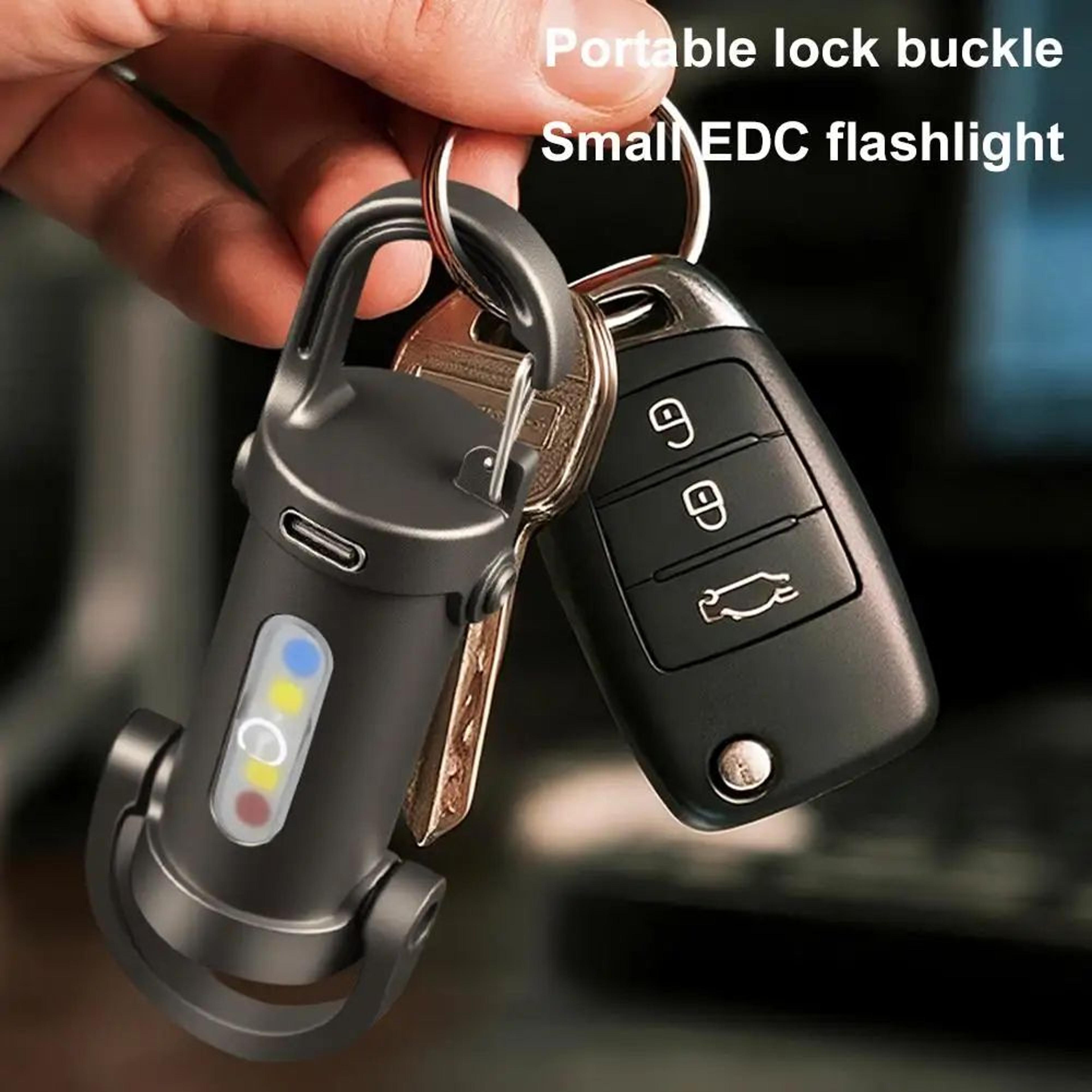 Multifunction Mini Camping Flashlight Keychain Emergency Light  USB Rechargeable Outdoor Work Lamp  2