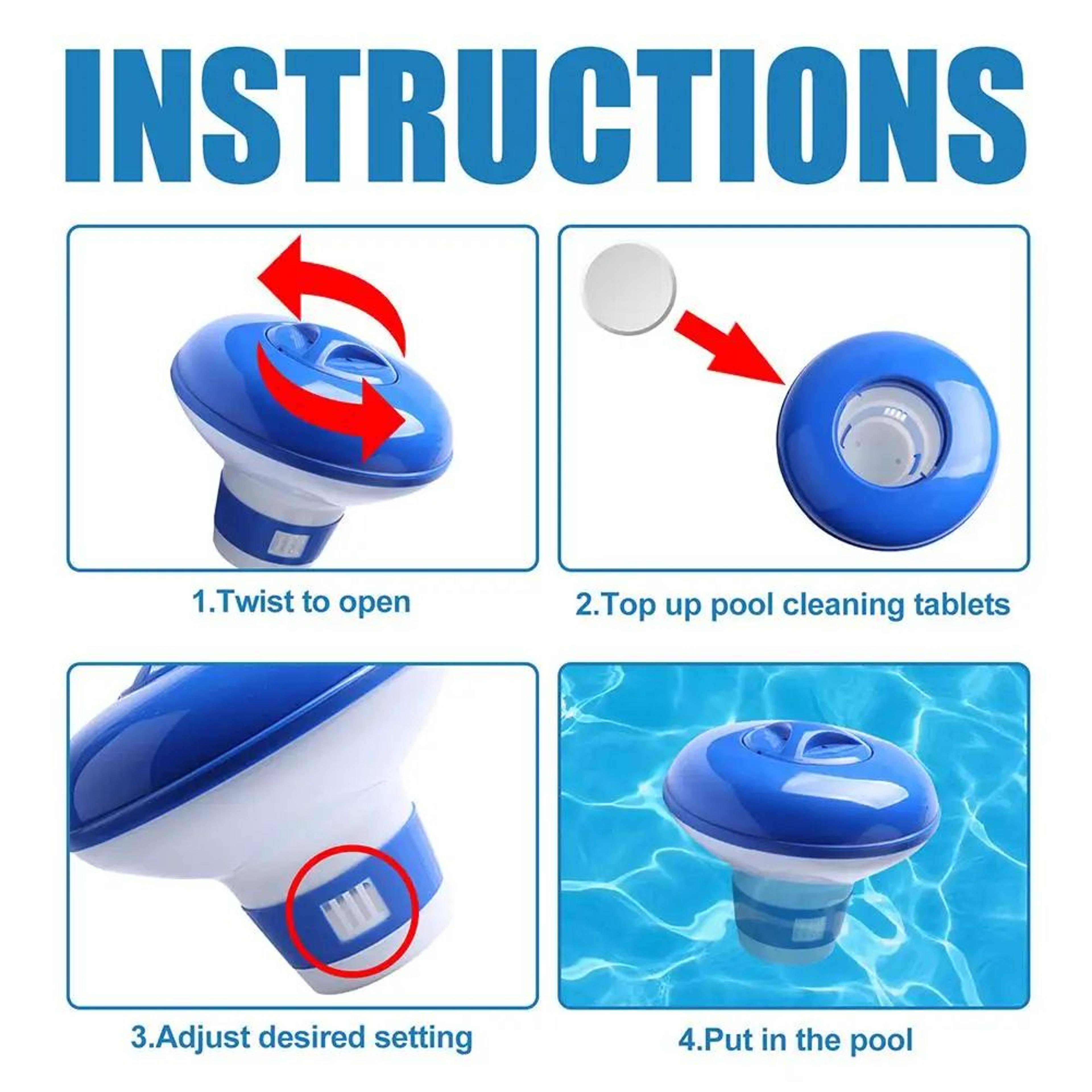 Automatic Swimming Pool Chlorine Floater Tablet Dispenser  Adjustable Floating Cup For Pools Spas   4