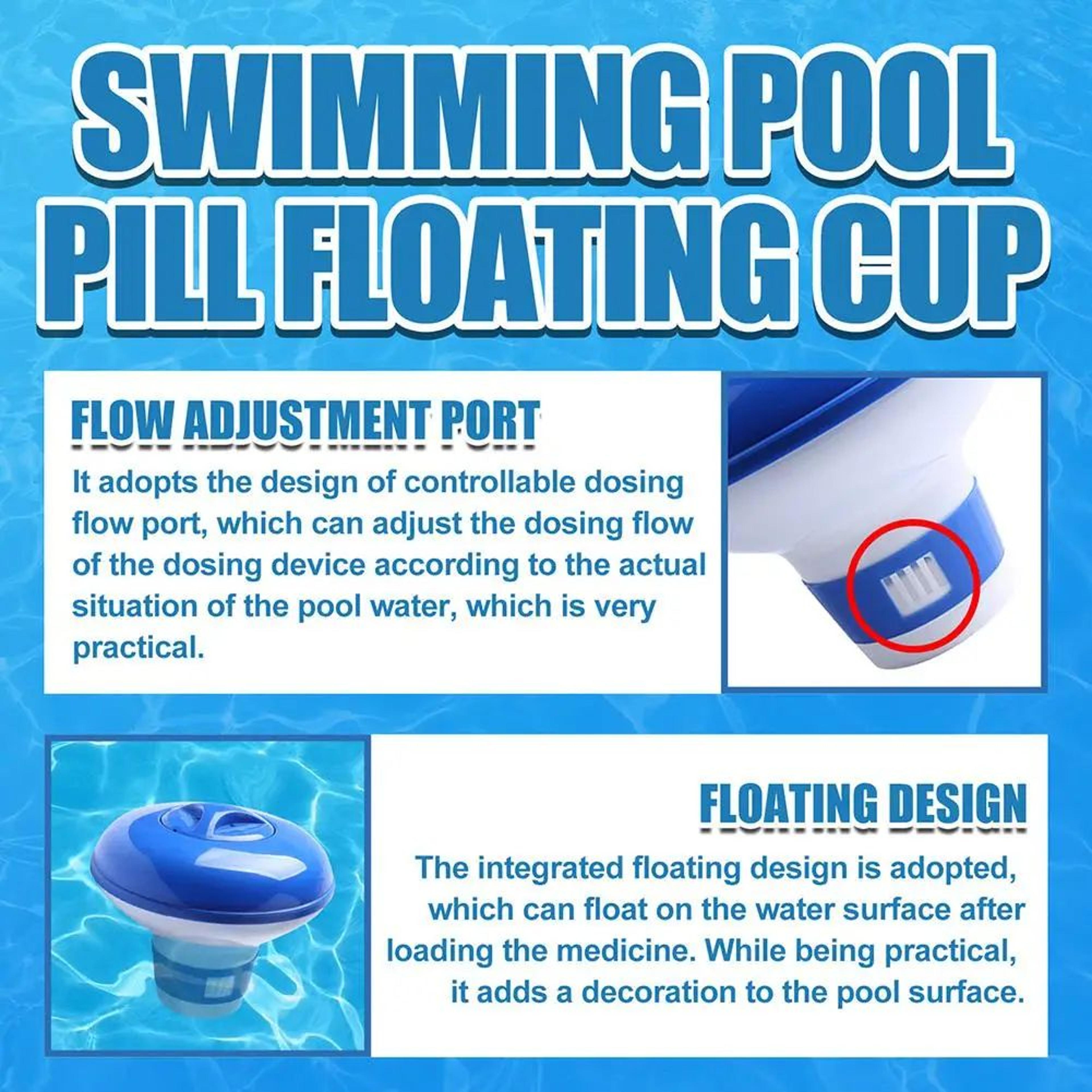 Automatic Swimming Pool Chlorine Floater Tablet Dispenser  Adjustable Floating Cup For Pools Spas   5