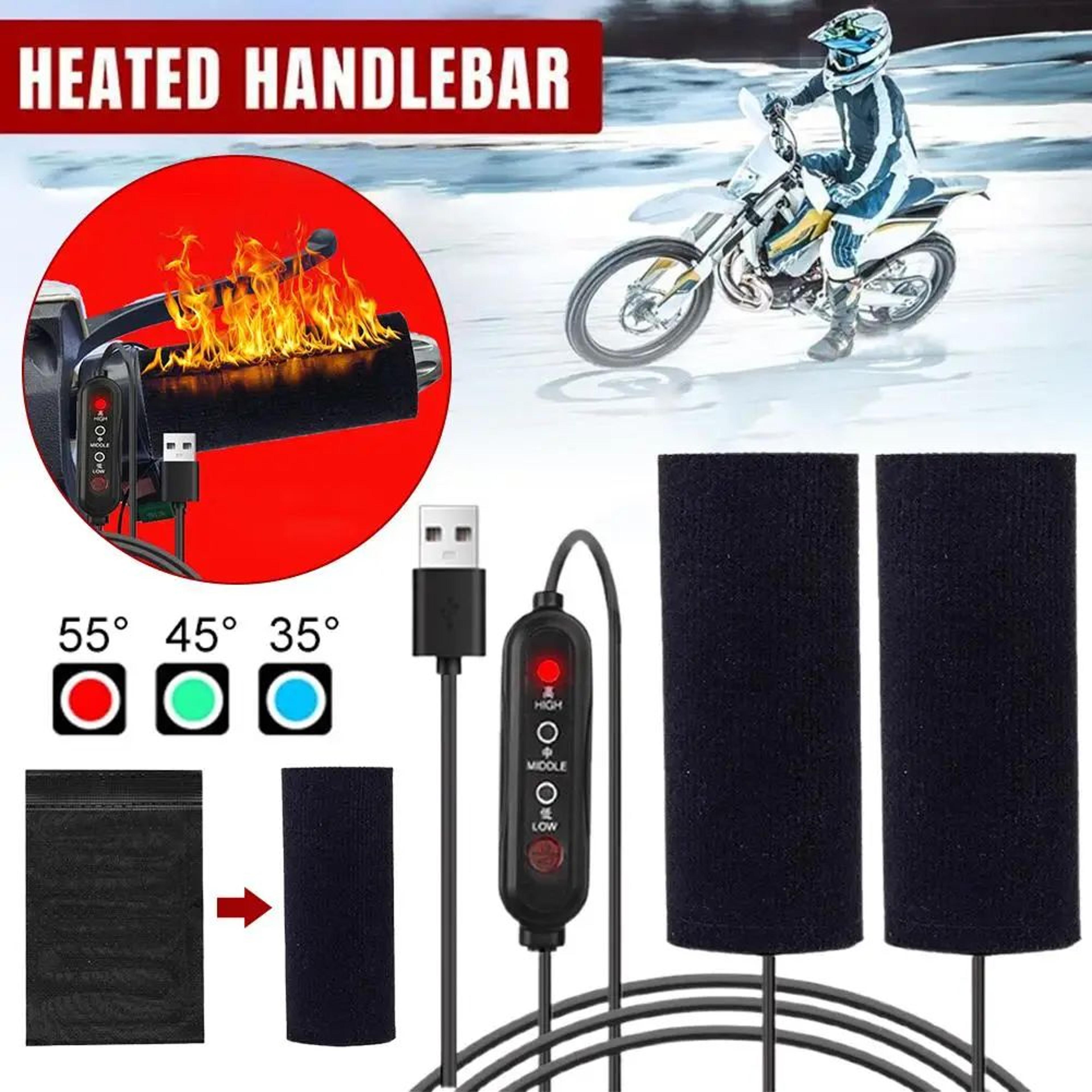 3Level Electric Heated Motorcycle Grips  Winter Handlebar Warmer Covers Adjustable Heat Control Col 9
