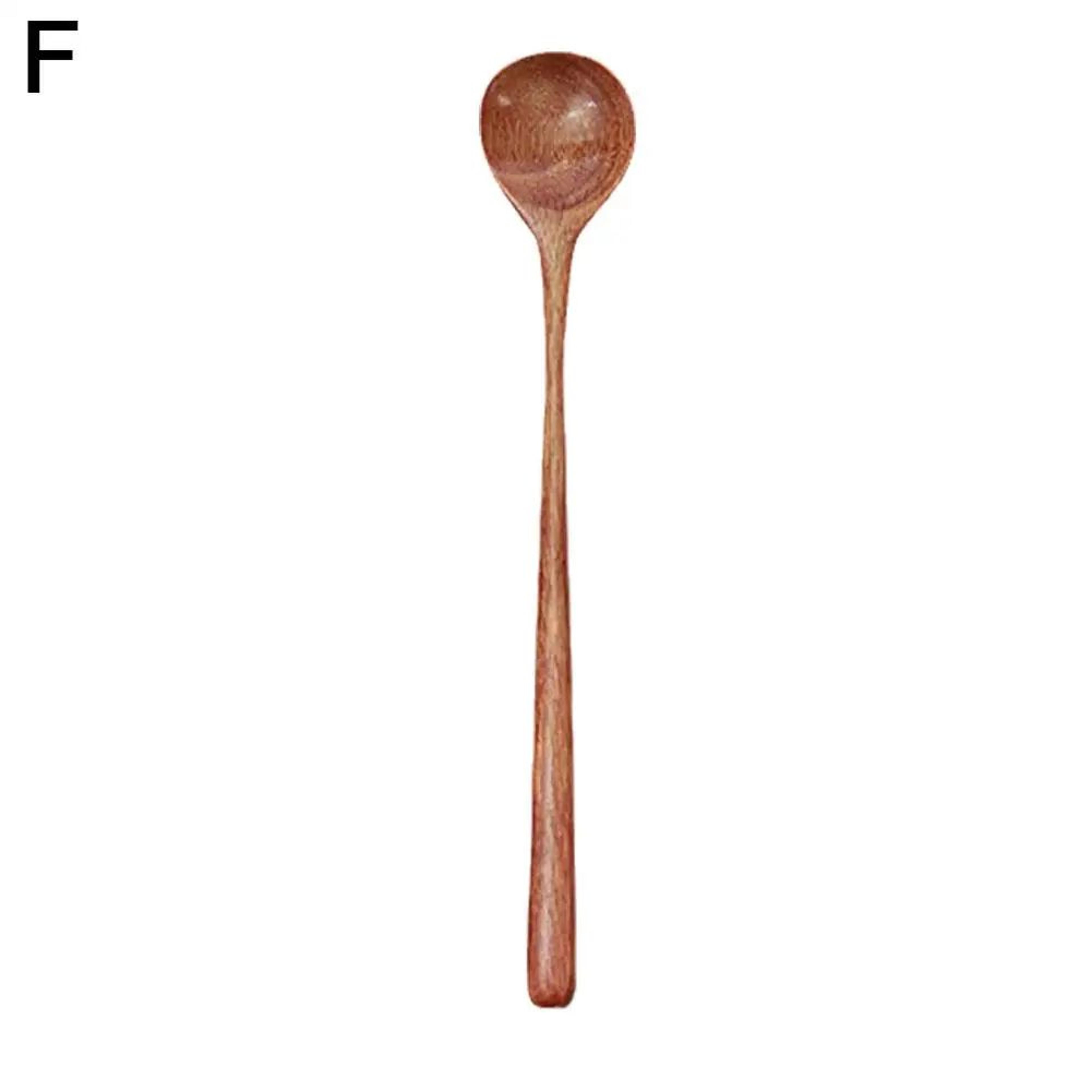 Long Handle Natural Wooden Spoon  Durable Soup Ladle Scoop For Cooking Stirring Coffee  Dessert Kit 11