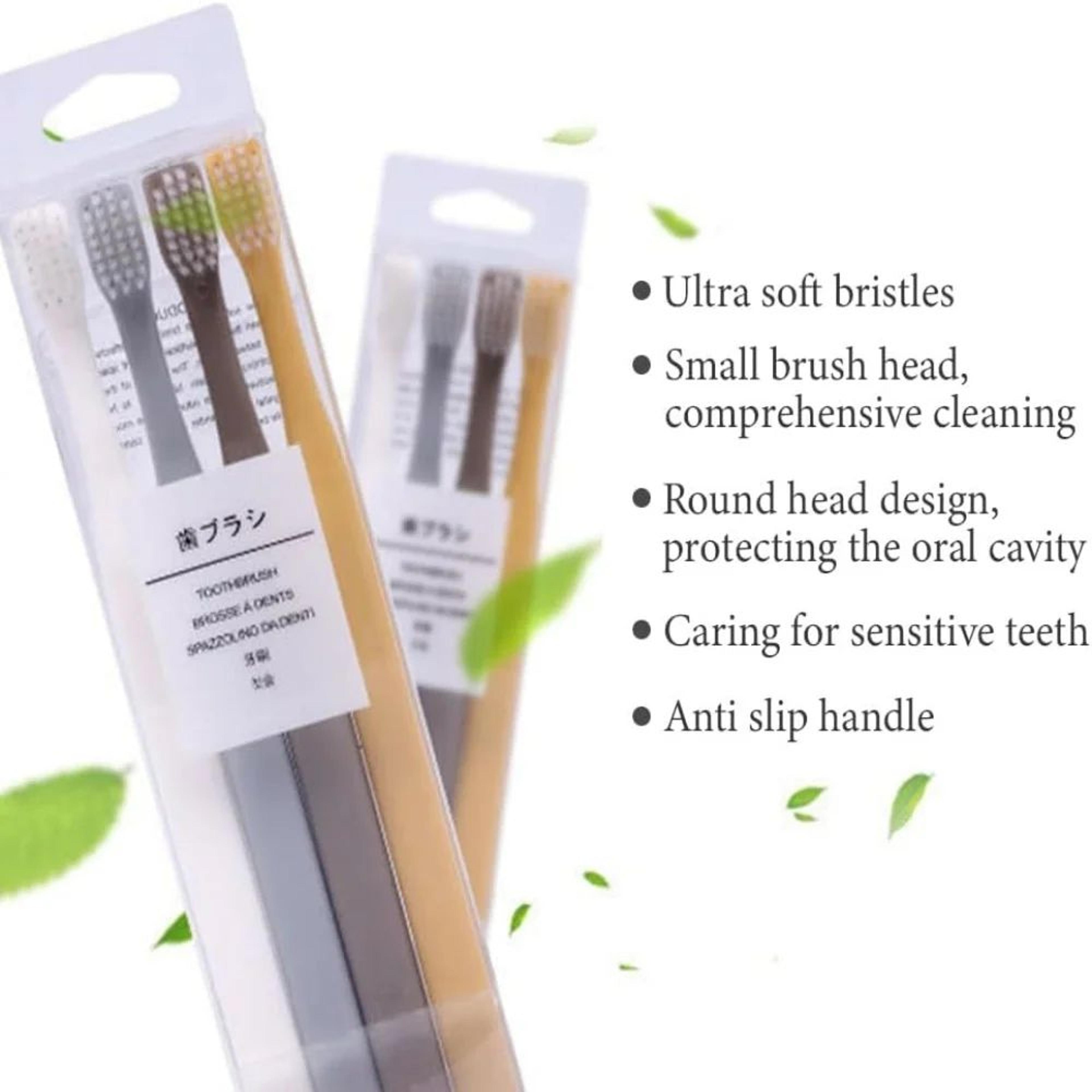 4PCS Soft Bristle Small Head Toothbrush Set  Nordic Color Handles Gentle Care For Sensitive Gums De 1
