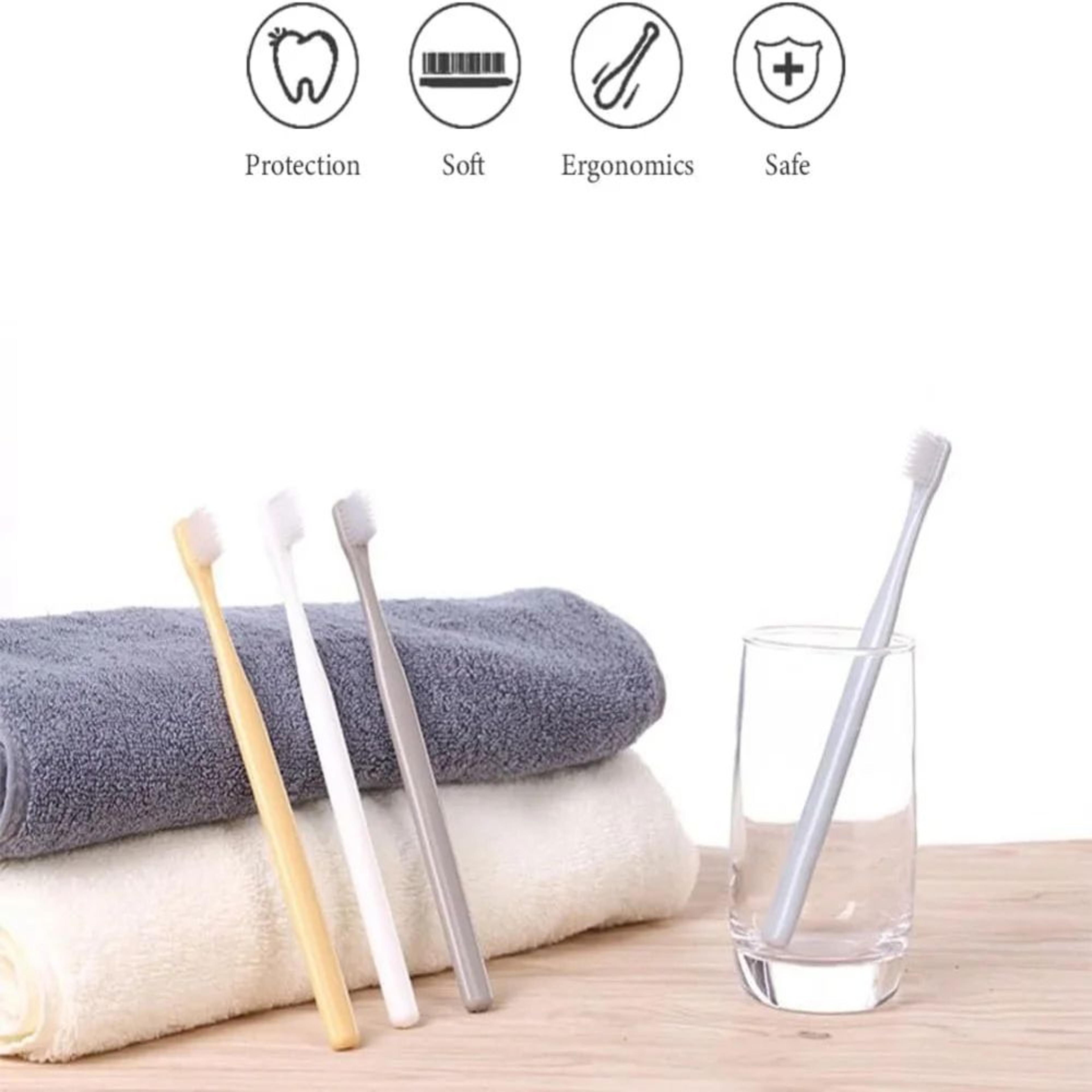 4PCS Soft Bristle Small Head Toothbrush Set  Nordic Color Handles Gentle Care For Sensitive Gums De 2