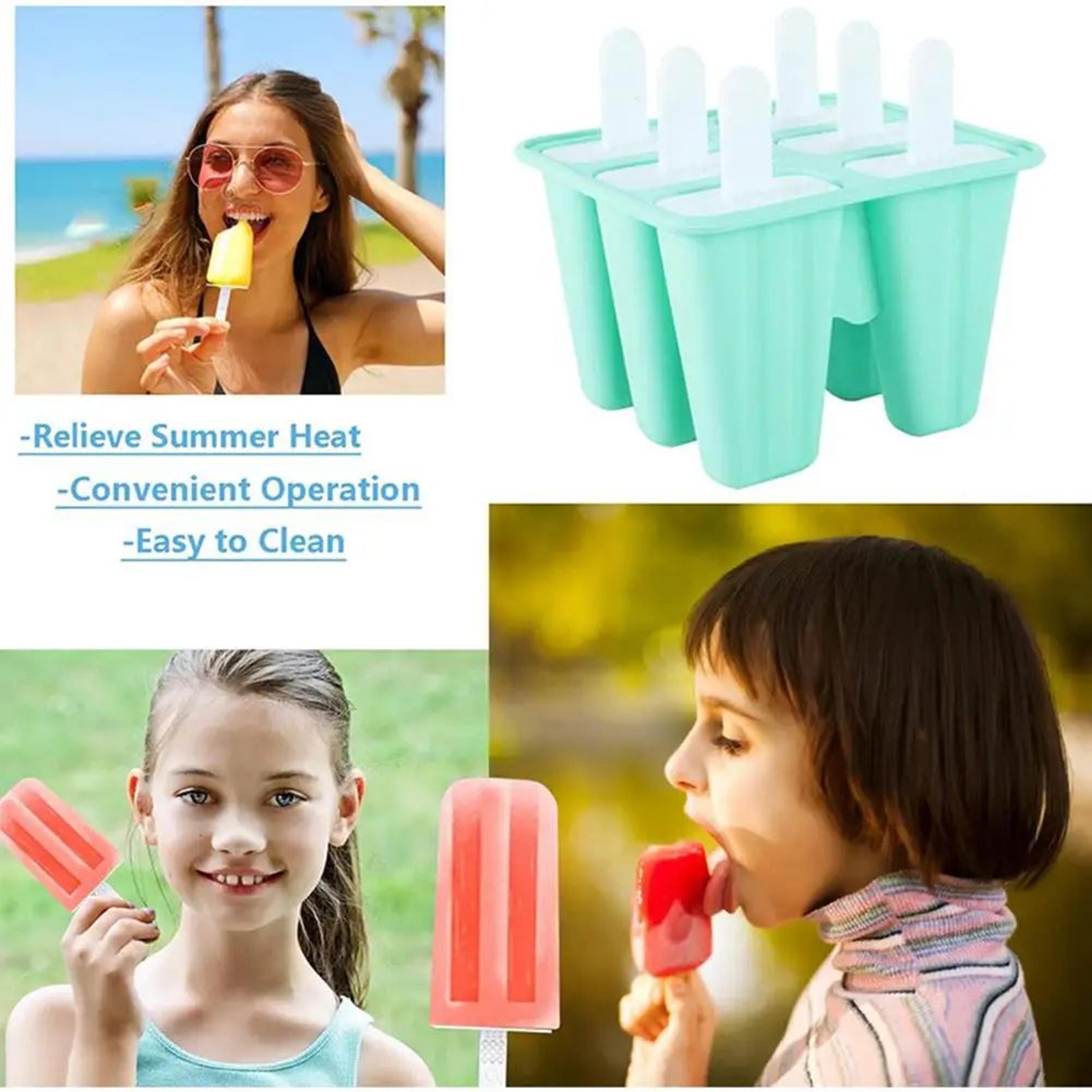 6Grid Silicone Ice Cream Mold With Sticks  Reusable FoodGrade Popsicle Maker For DIY Homemade Froze 3