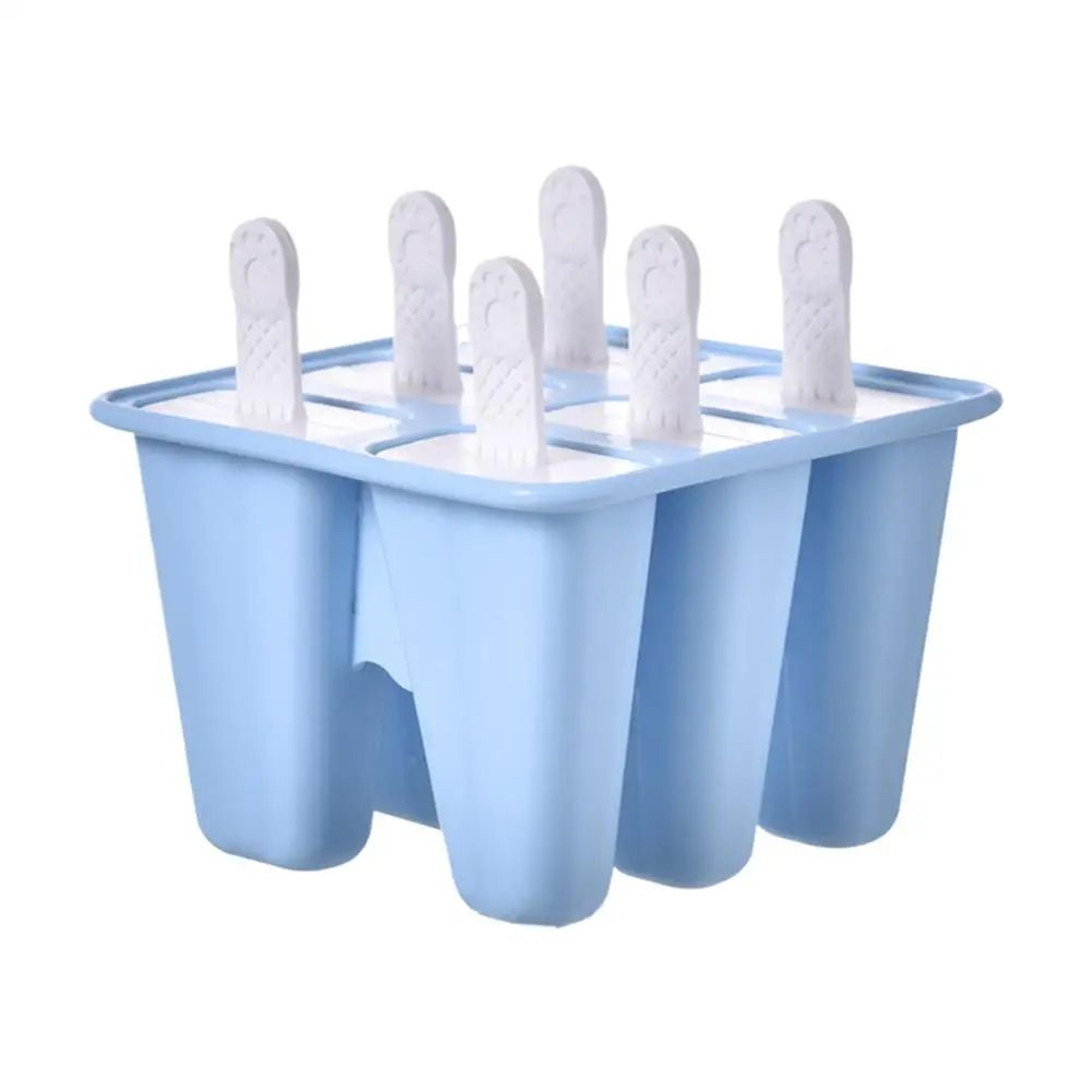 6Grid Silicone Ice Cream Mold With Sticks  Reusable FoodGrade Popsicle Maker For DIY Homemade Froze 6